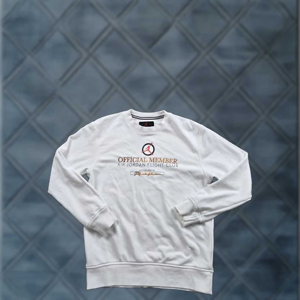 Jordan Brand Jordan Sweatshirt Small Mens White Flight Club Member Crew Neck Long Sleeve Size US S / EU 44-46 / 1 - 1 Thumbnail