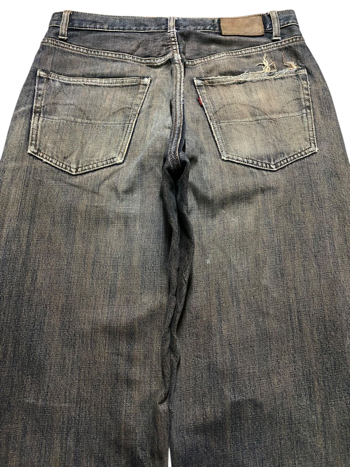 Japanese Brand Vintage Gold Rush Mud Wash Distressed Baggy Jeans Size US 31 - 4 Thumbnail
