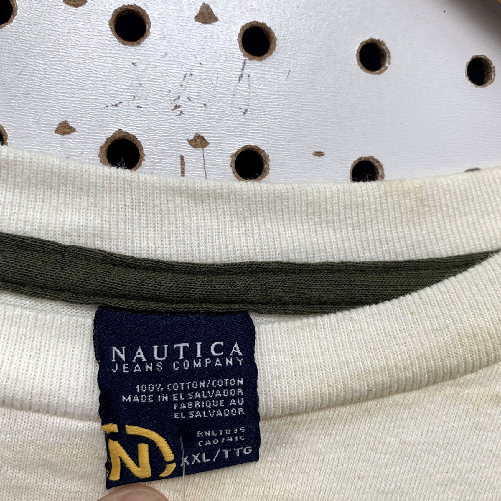 Nautica VINTAGE Nautica Jeans Shirt Mens 2XL White Cream New NWT Shirt Mens 2XL White Jeans Shirt Nautica Size US XXL / EU 58 / 5 - 3 Thumbnail