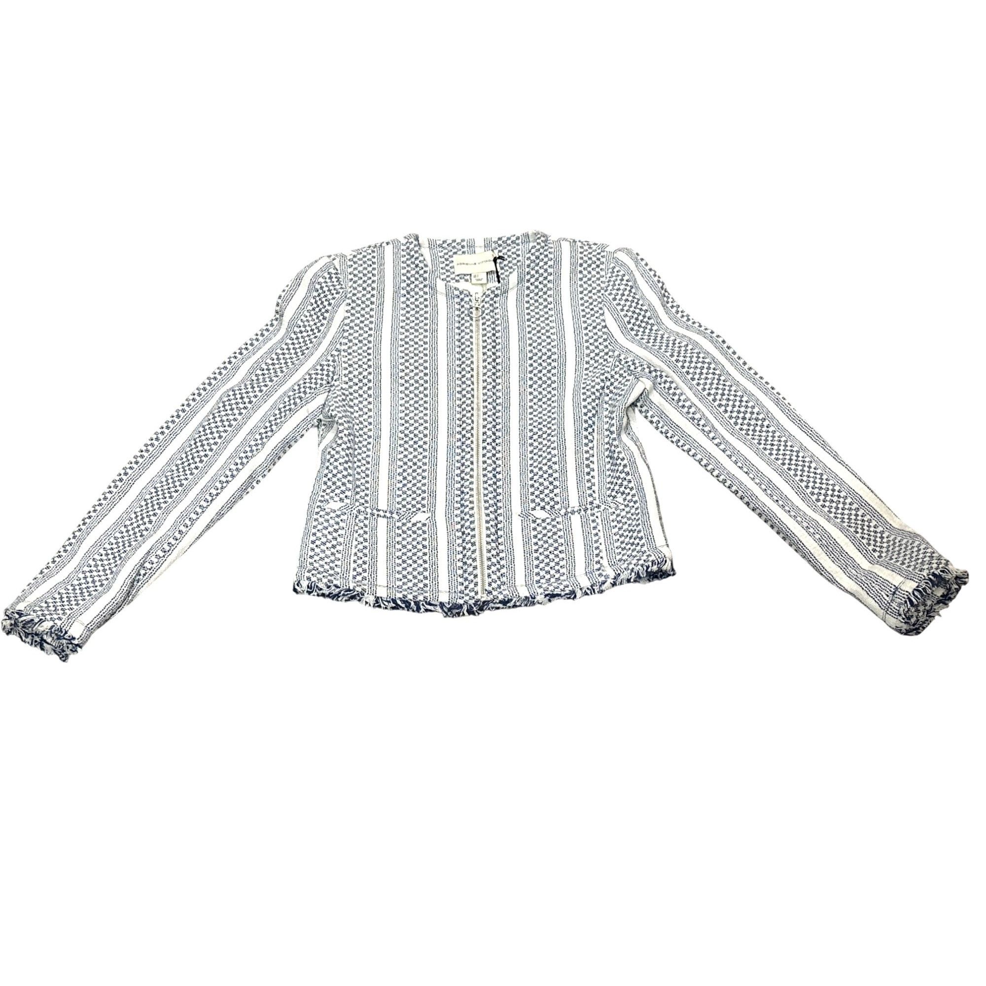 Other Adrienne Vittadini Small Woven Cotton Fringe Tweed Zip Jacke Size S / US 4 / IT 40 - 16 Thumbnail