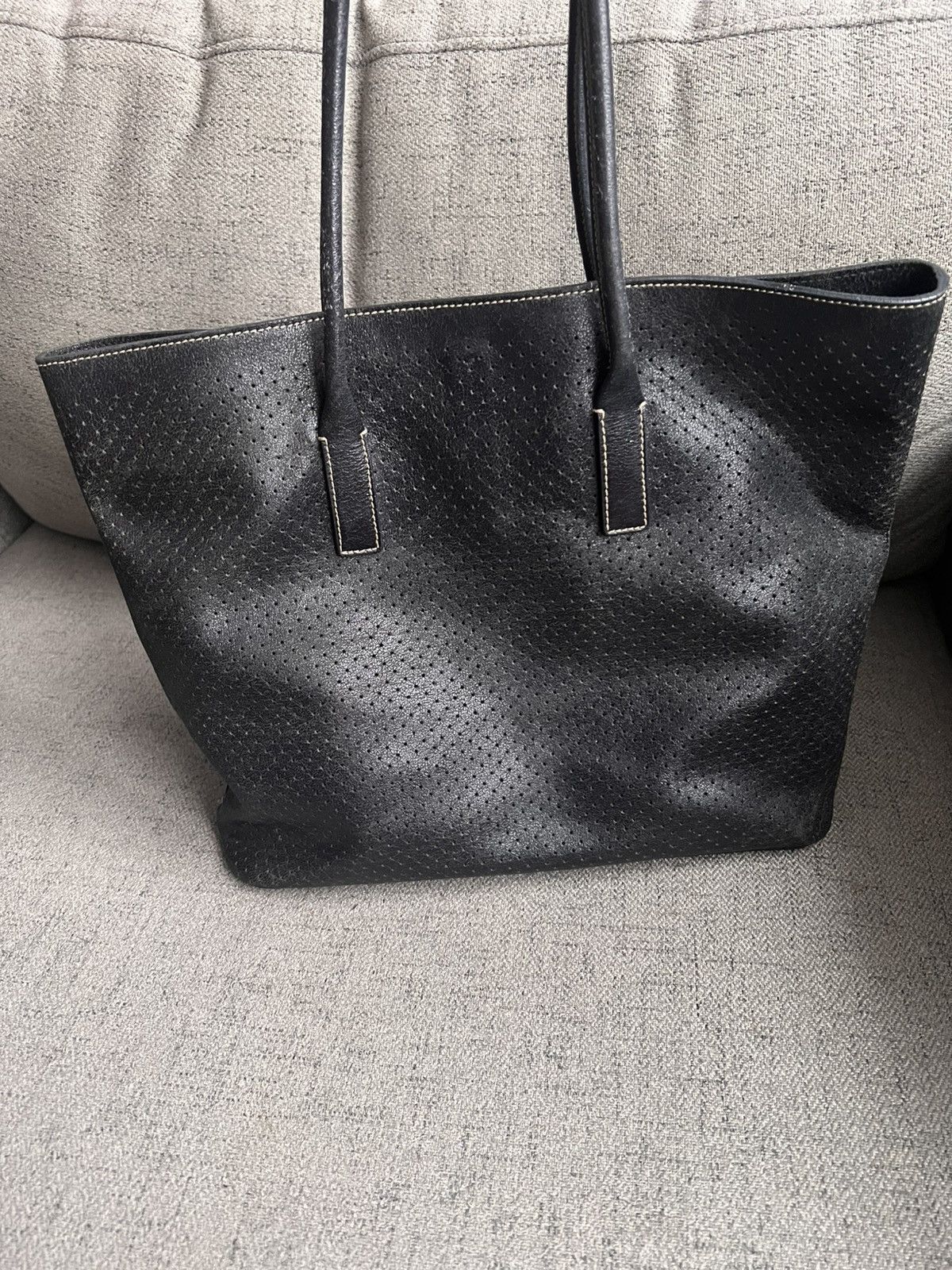 Prada Prada Perforated Leather Black shoulder tote bag Size ONE SIZE - 13 Thumbnail
