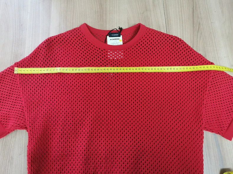 Jil Sander Jil Sander Red knitted mesh short sleeves Size L / US 10 / IT 46 - 6 Thumbnail