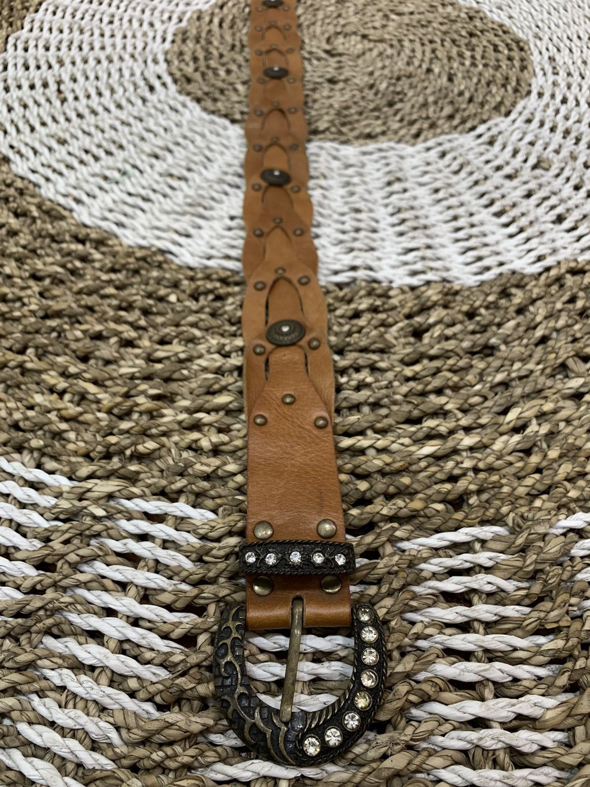 If Six Was Nine Y2k studded punk braid Brown belt Size ONE SIZE - 9 Thumbnail