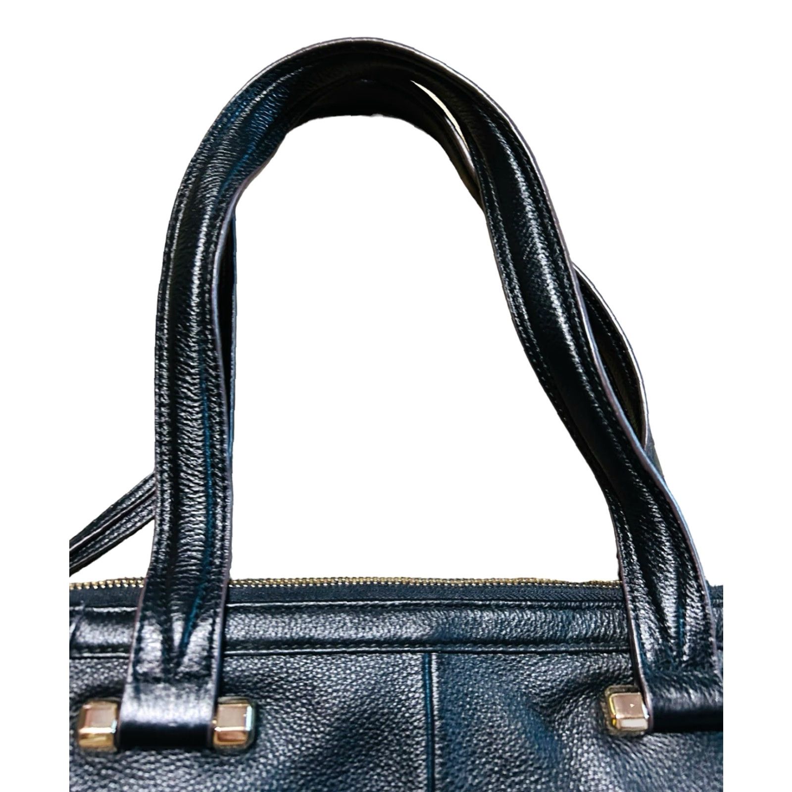 Vintage VINTAGE Black Pebbled Leather Shoulder Bag Hobo Purse Handbag Zippers Women B. Makowsky Size ONE SIZE - 4 Thumbnail