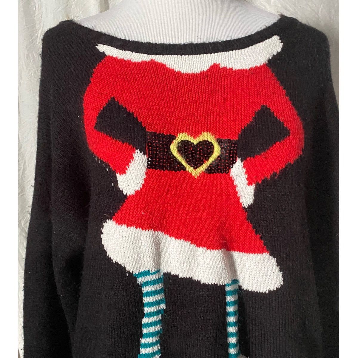 Vintage Linda Matthews, NY, Retro, Embellished, Holiday Knit Sweater Size M / US 6-8 / IT 42-44 - 8 Thumbnail