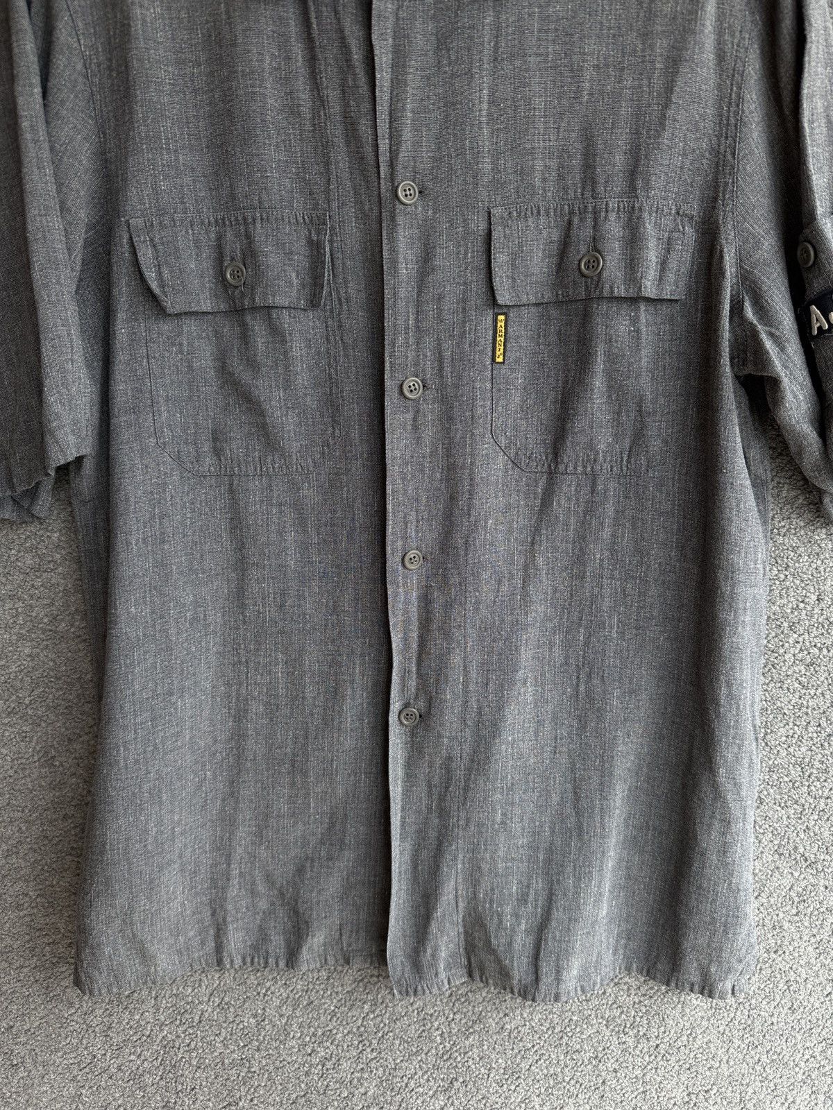Armani Armani Jeans Linen Shirt Size US L / EU 52-54 / 3 - 3 Thumbnail