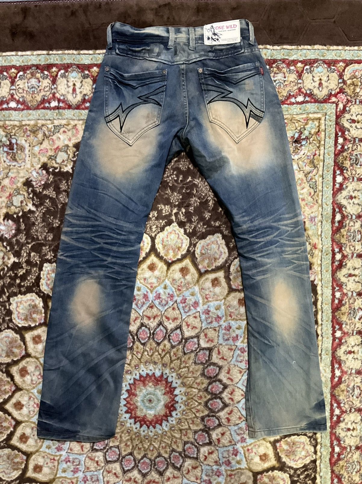 Japanese Brand ONE WILD Baggy Fit Denim Jeans Vintage Y2K Size US 30 / EU 46 - 3 Thumbnail