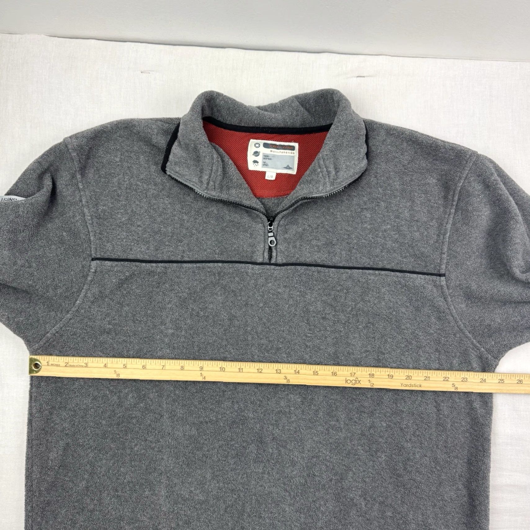 Point Zero VINTAGE Point Zero Fleece Jacket Quarter Zip Adult Large Gray Pockets 90s Y2K Punk Mens Size US L / EU 52-54 / 3 - 7 Thumbnail
