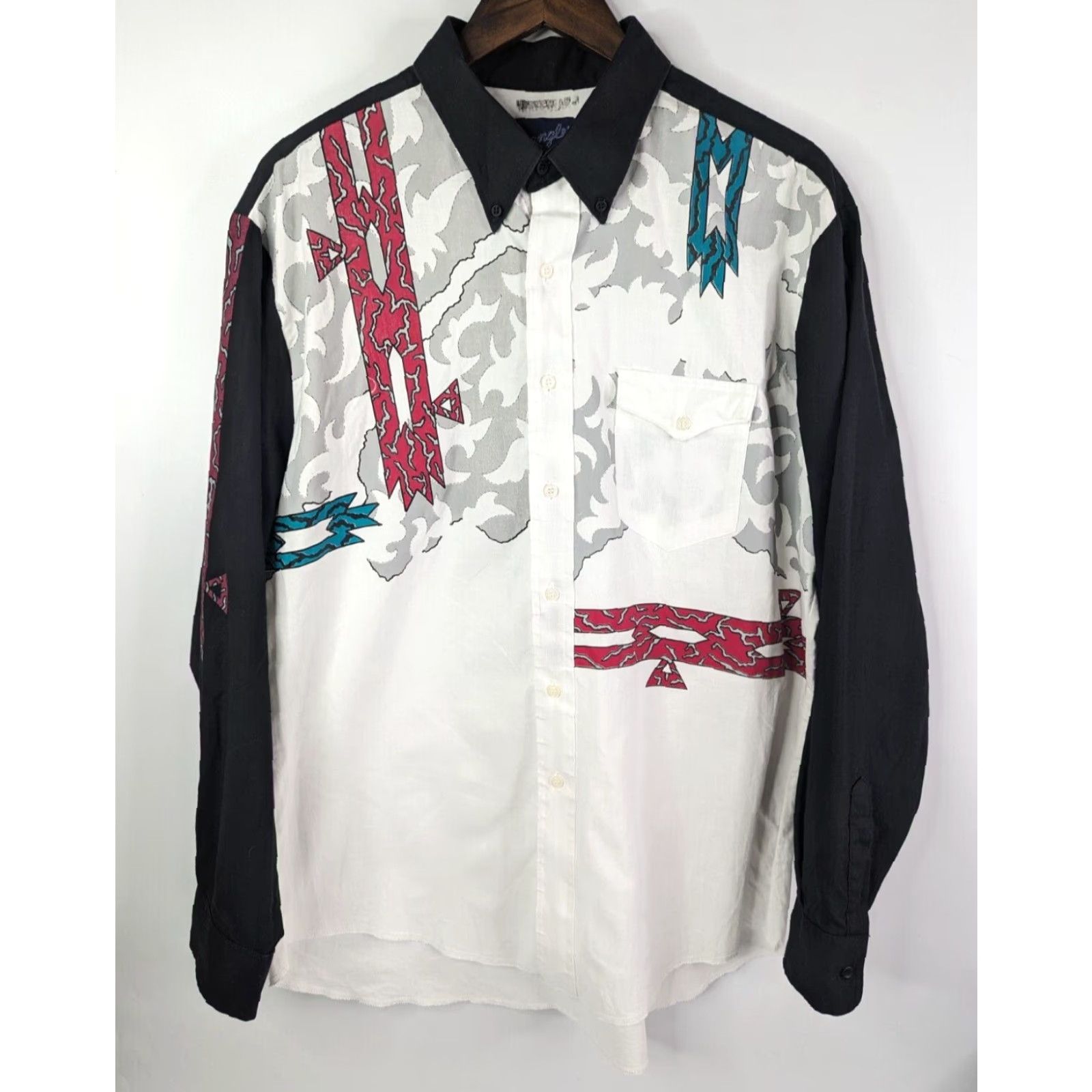 Wrangler VINTAGE Wrangler Button-Down Shirt Western Aztec X-Long Tails Men’s 17.5-36 XL Size US XXL / EU 58 / 5 - 2 Thumbnail
