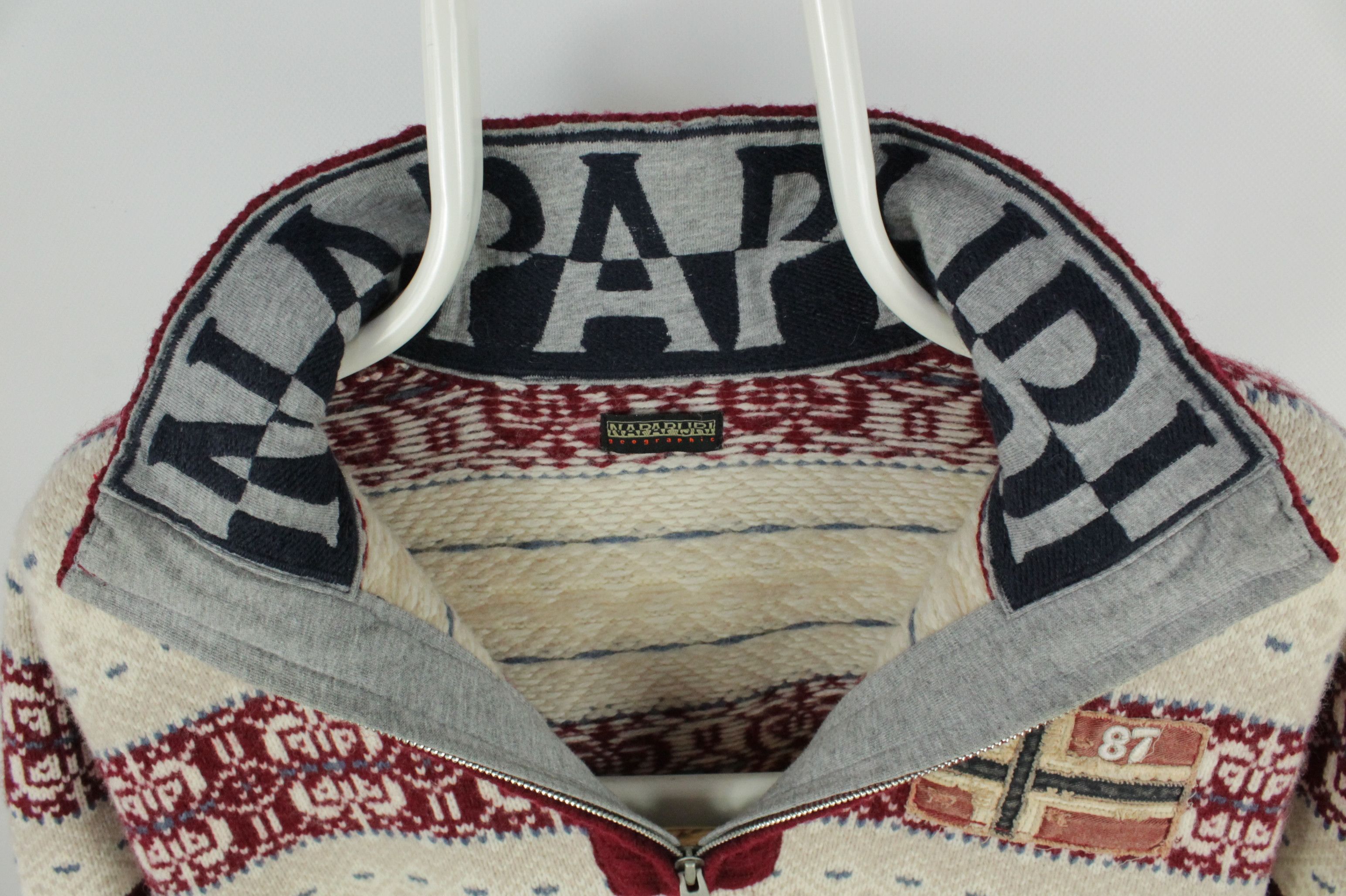 Napapijri Napapijri Patter Knit Wool1/4 Zip Sweater Pullover Men's Size US XXL / EU 58 / 5 - 3 Thumbnail