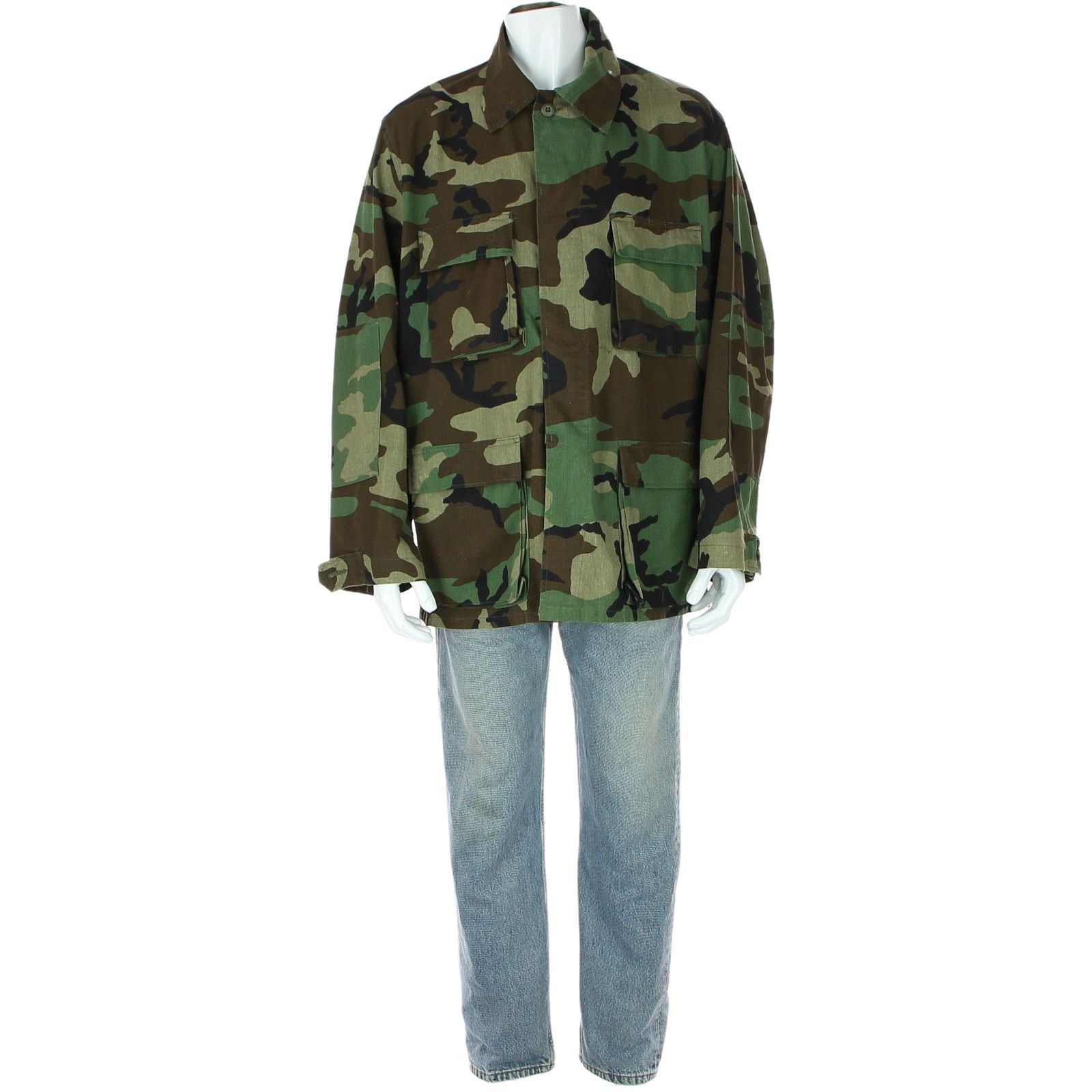 Vintage Vintage Army Woodland Camo Camouflage Tactical Hunter Shirt Size US L / EU 52-54 / 3 - 4 Thumbnail