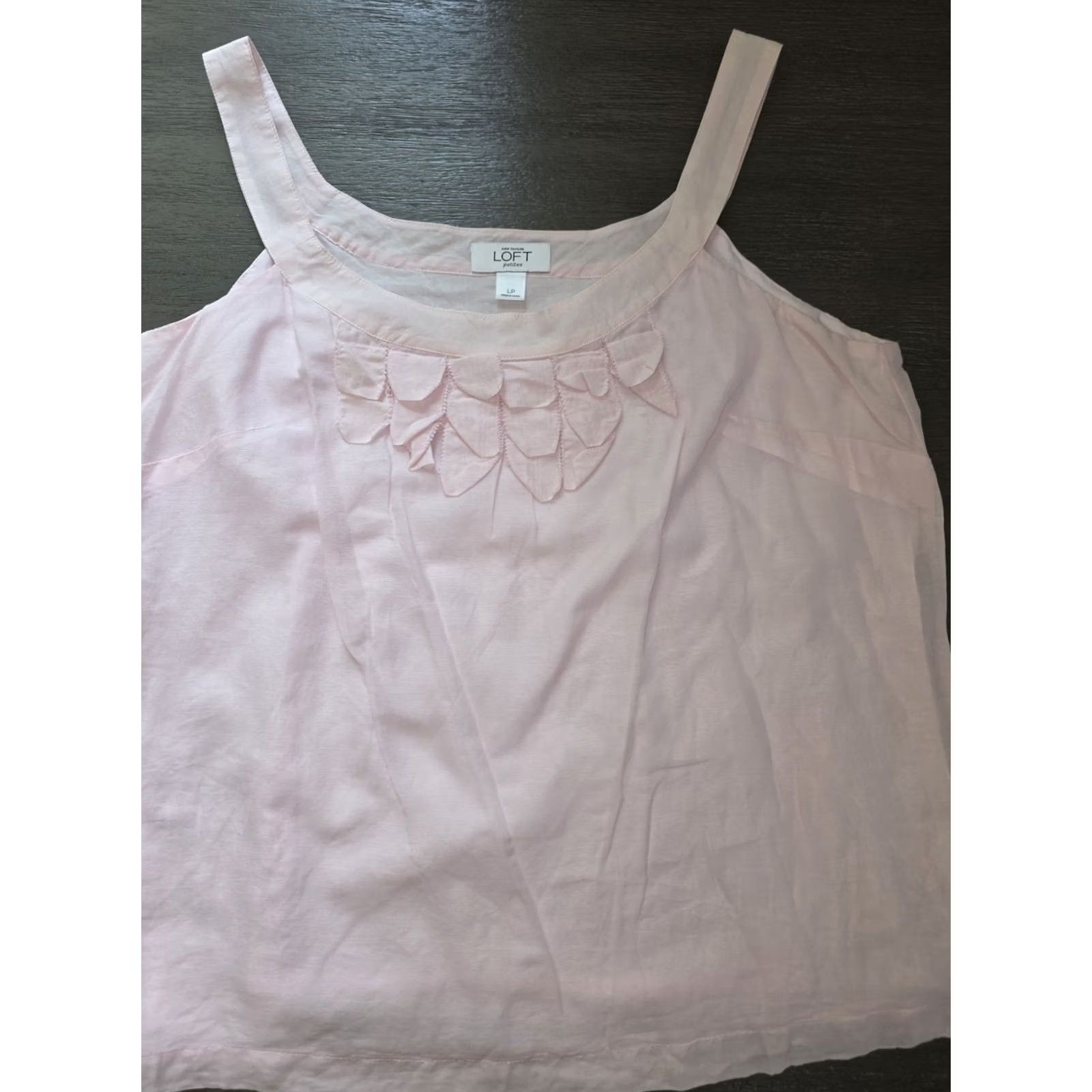 Loft Loft Anne Taylor Petite Large Cami Top Scoop Neck Pink Womens Tank PL Size L / US 10 / IT 46 - 3 Thumbnail