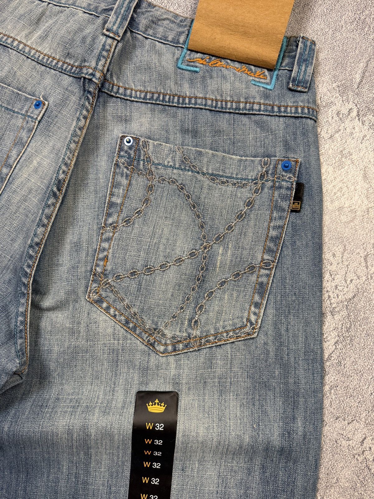 Other Sir Benni Miles Chain Pattern Stitch Washed Jeans Baggy Y2K Size US 32 / EU 48 - 13 Thumbnail