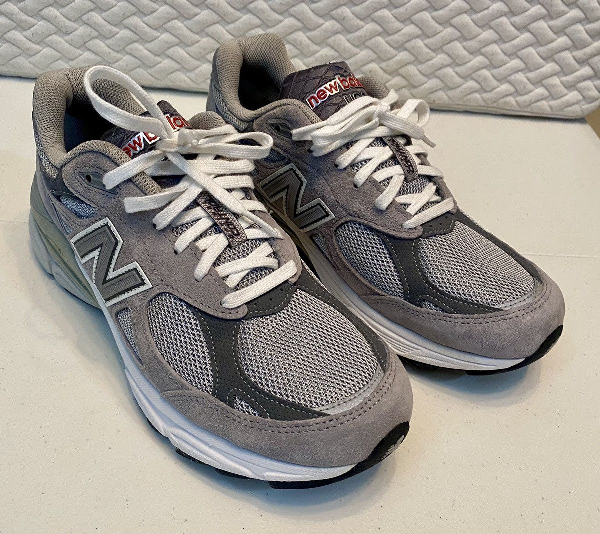 New Balance New Balance 990v3 Made in USA Gray White Suede Heritage 8 LN Size US 8 / EU 41 - 14 Thumbnail