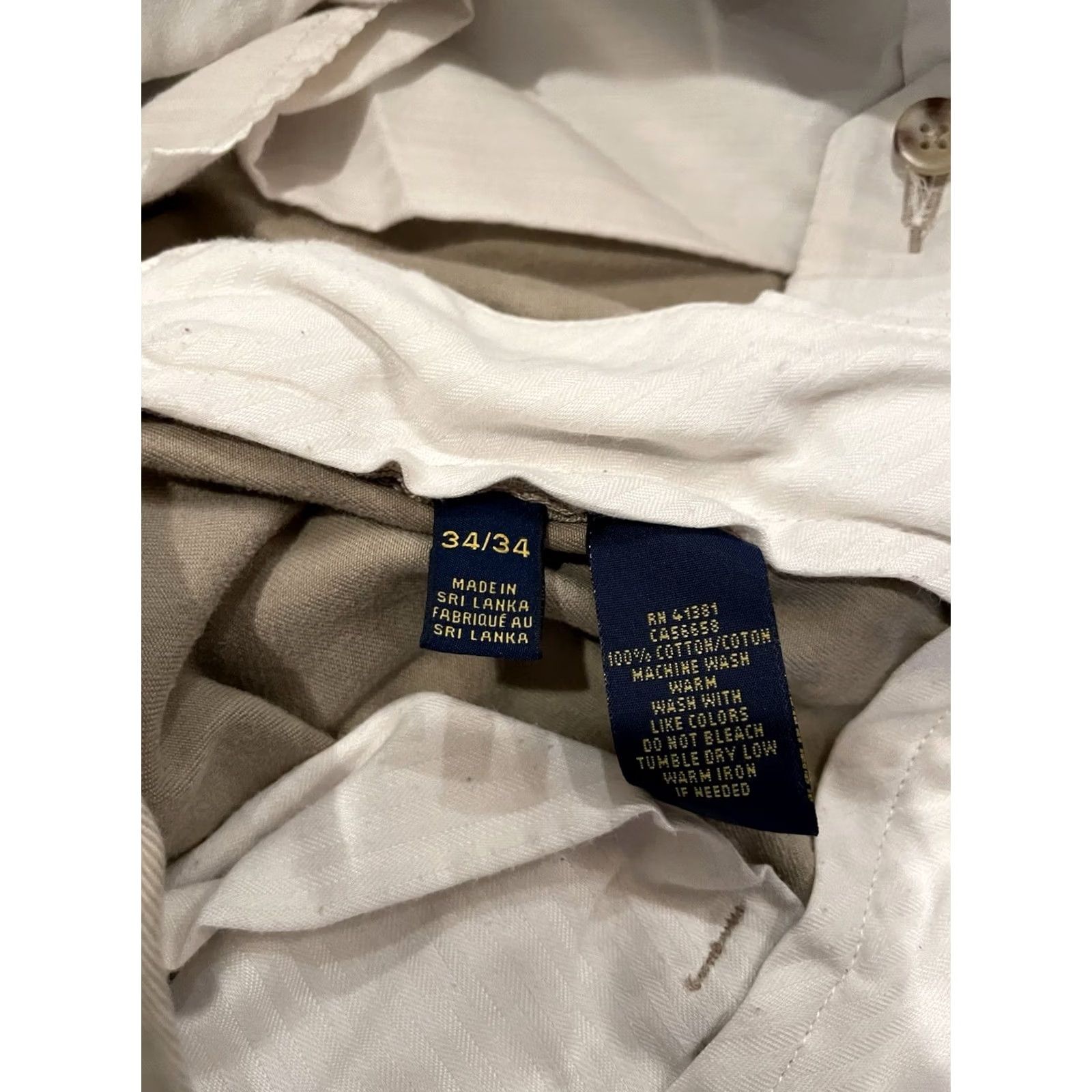 Polo Ralph Lauren Polo Ralph Lauren Chino Pants Straight Fit 34x34 Beige Cotton Classic Men Size US S / EU 44-46 / 1 - 5 Thumbnail