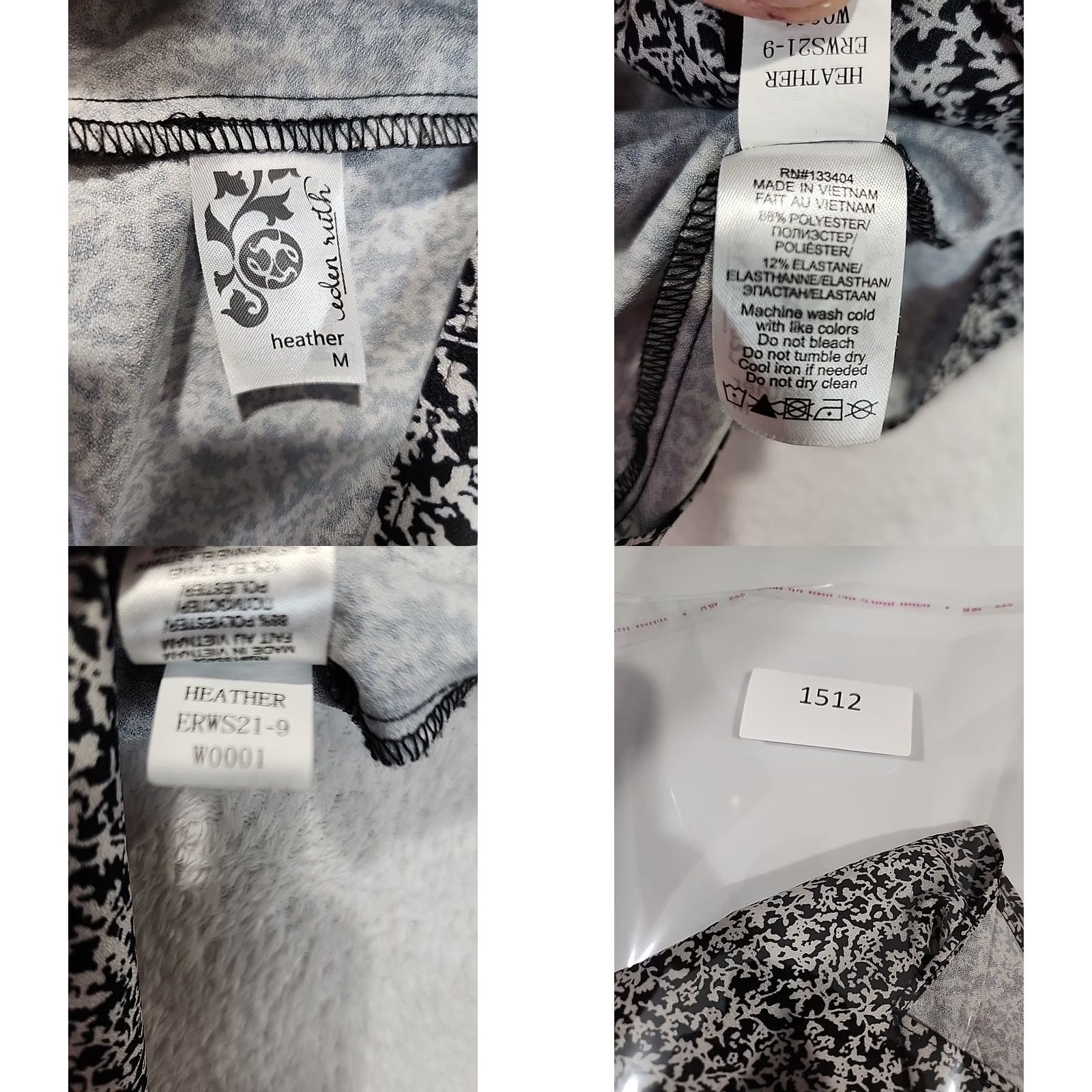 Vintage Eden Ruth Camisole Tank Top Racerback V-Neck Lace Trim Floral Black & White Womens M Lace Tank Top Size M / US 6-8 / IT 42-44 - 9 Thumbnail