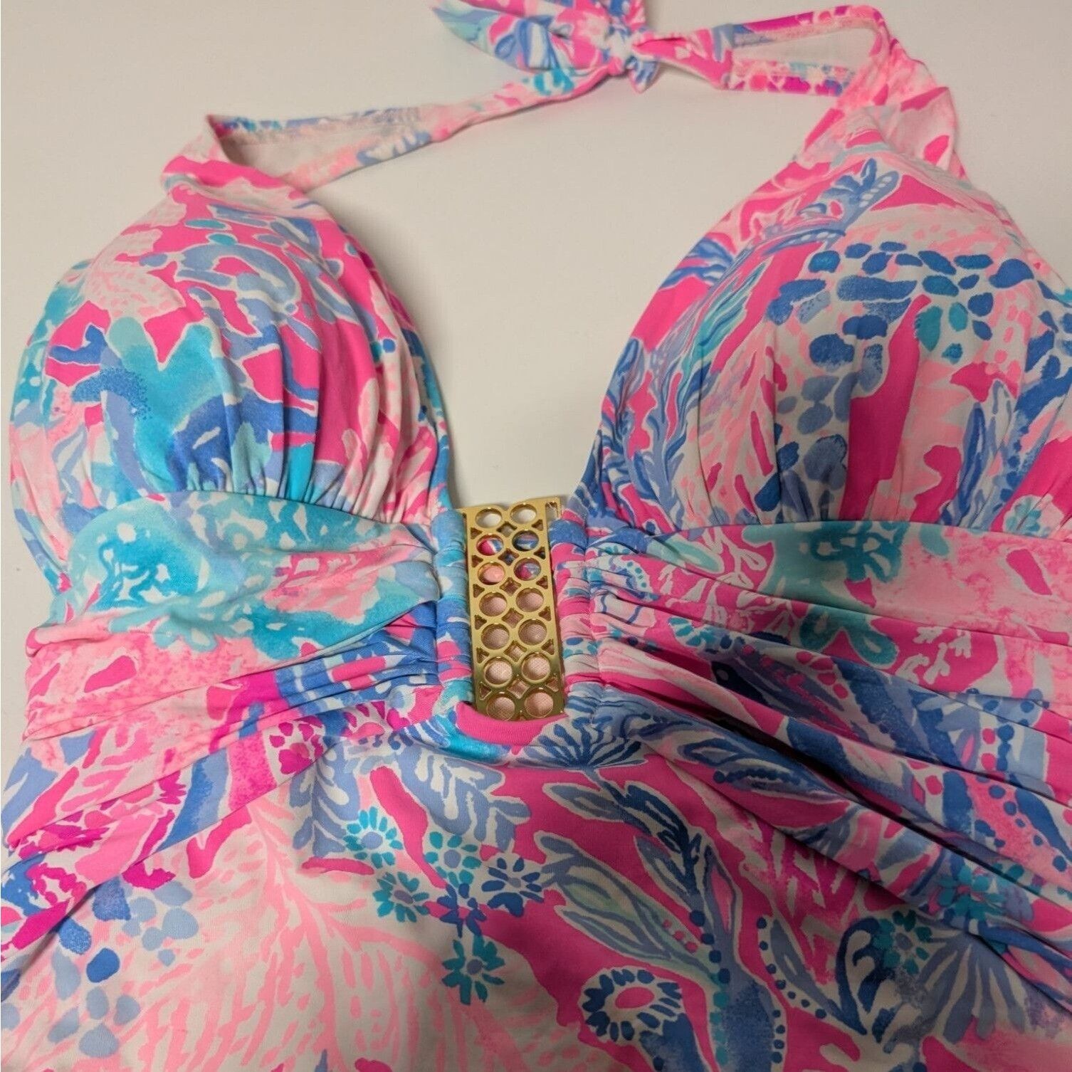 Designer Lilly Pulitzer Lanai Halter One Piece Halter Swimsuit Womens Size M / US 6-8 / IT 42-44 - 3 Thumbnail