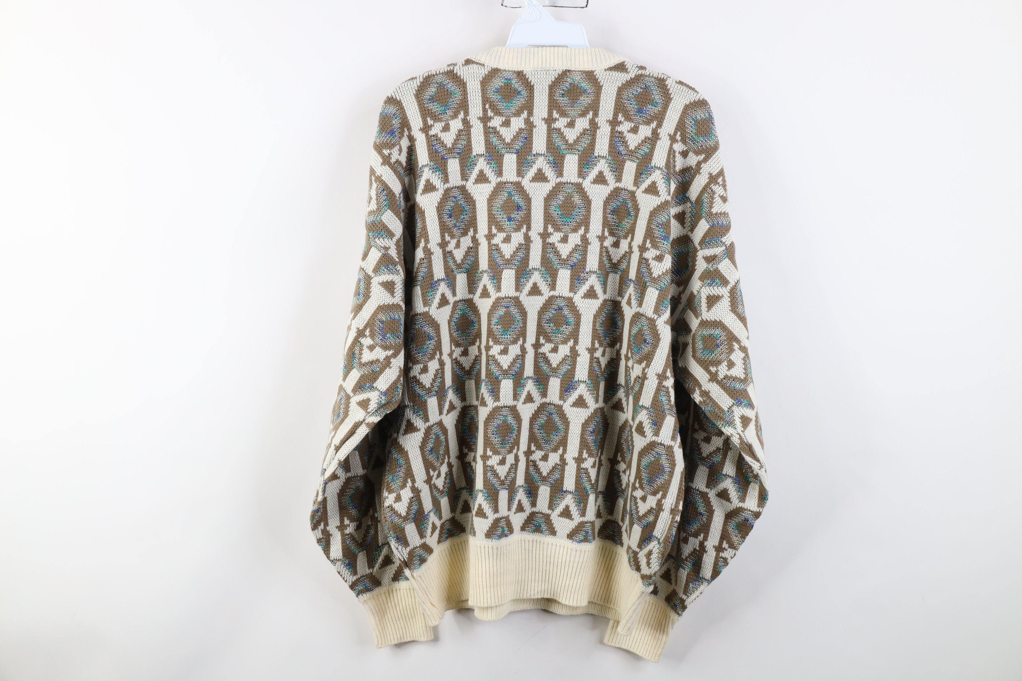 Vintage Vintage 90s Coogi Style Geometric Knit Crewneck Sweater Size US XL / EU 56 / 4 - 9 Thumbnail