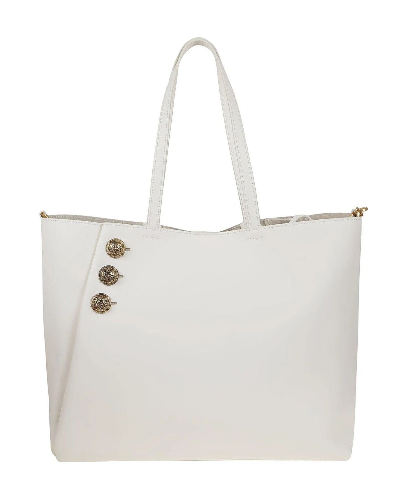 Balmain o1s1wg111225 Size:OS/Button Embellished Tote Bag in White Size ONE SIZE - 2 Thumbnail