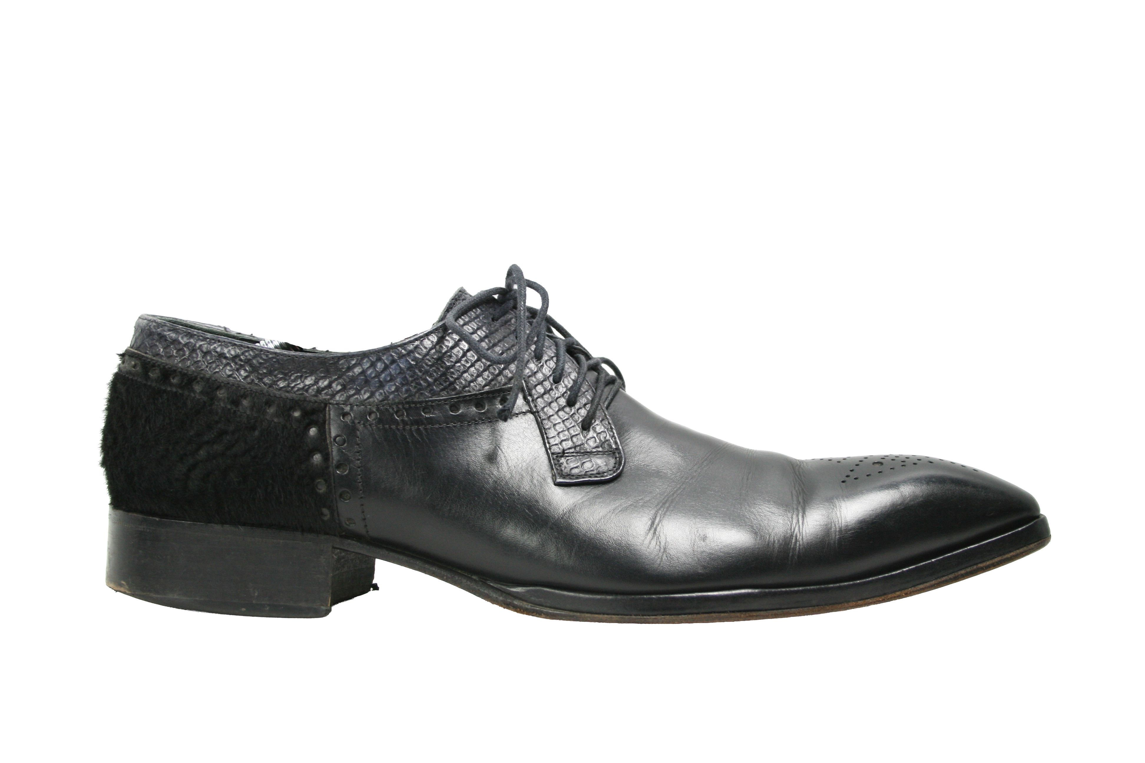 Jo Ghost 00S Y2K Avant Garde Pony Hair Derby Shoes Vintage Size US 10 / EU 43 - 1 Thumbnail