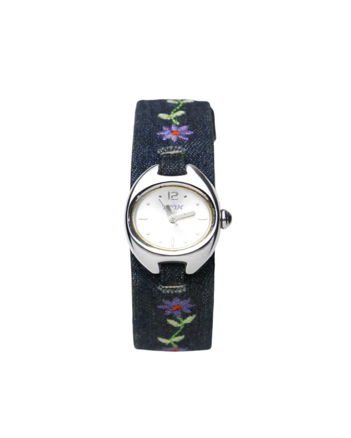 Vintage 2000S TMX JAPAN EMBROIDERED FLOWERS W DENIM BAND WATCH Size ONE SIZE - 2 Thumbnail