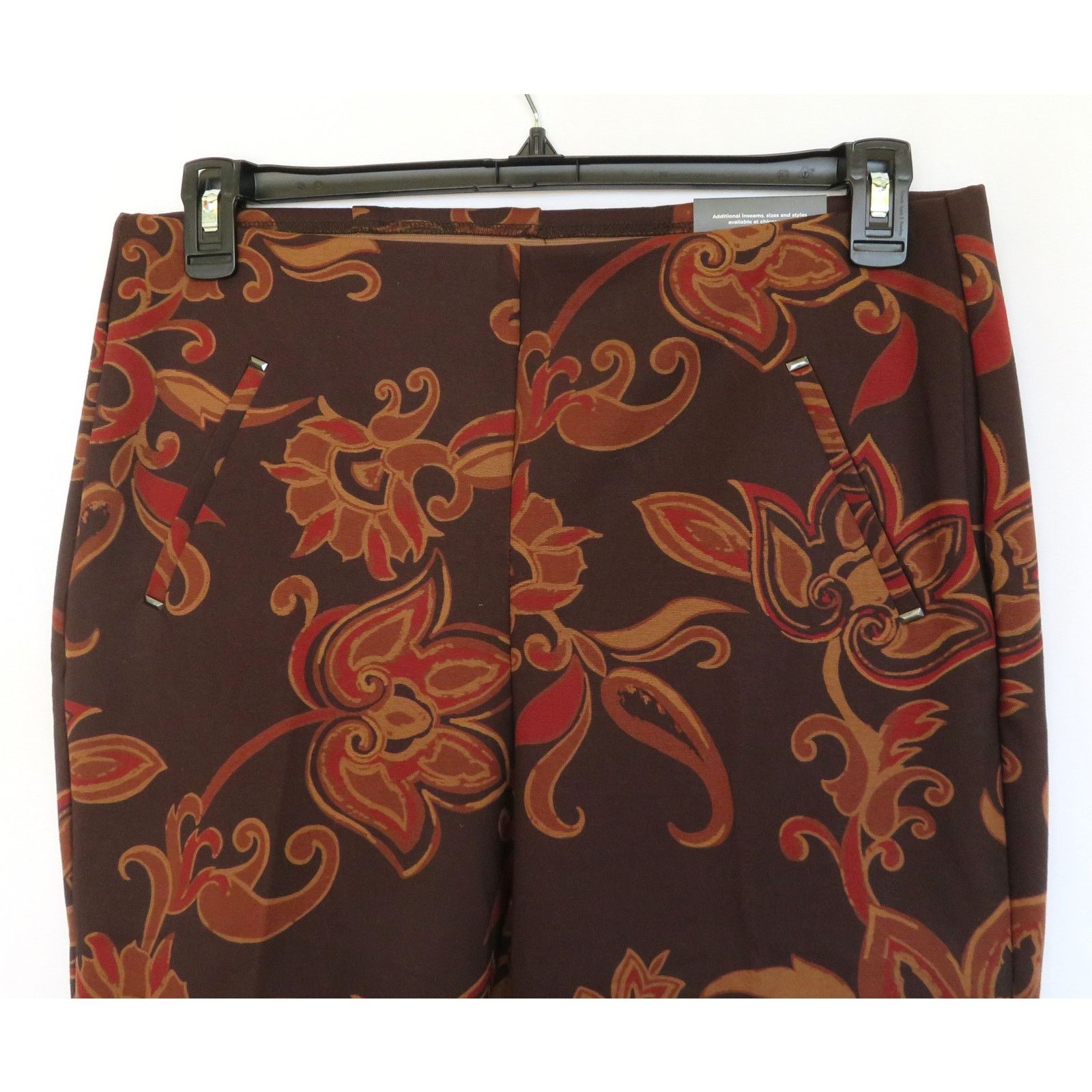 Chicos CHICO's Petite Sz 1.5 10P Juliet Ponte Floral Ankle Pants Size 32" / US 10 / IT 46 - 3 Thumbnail