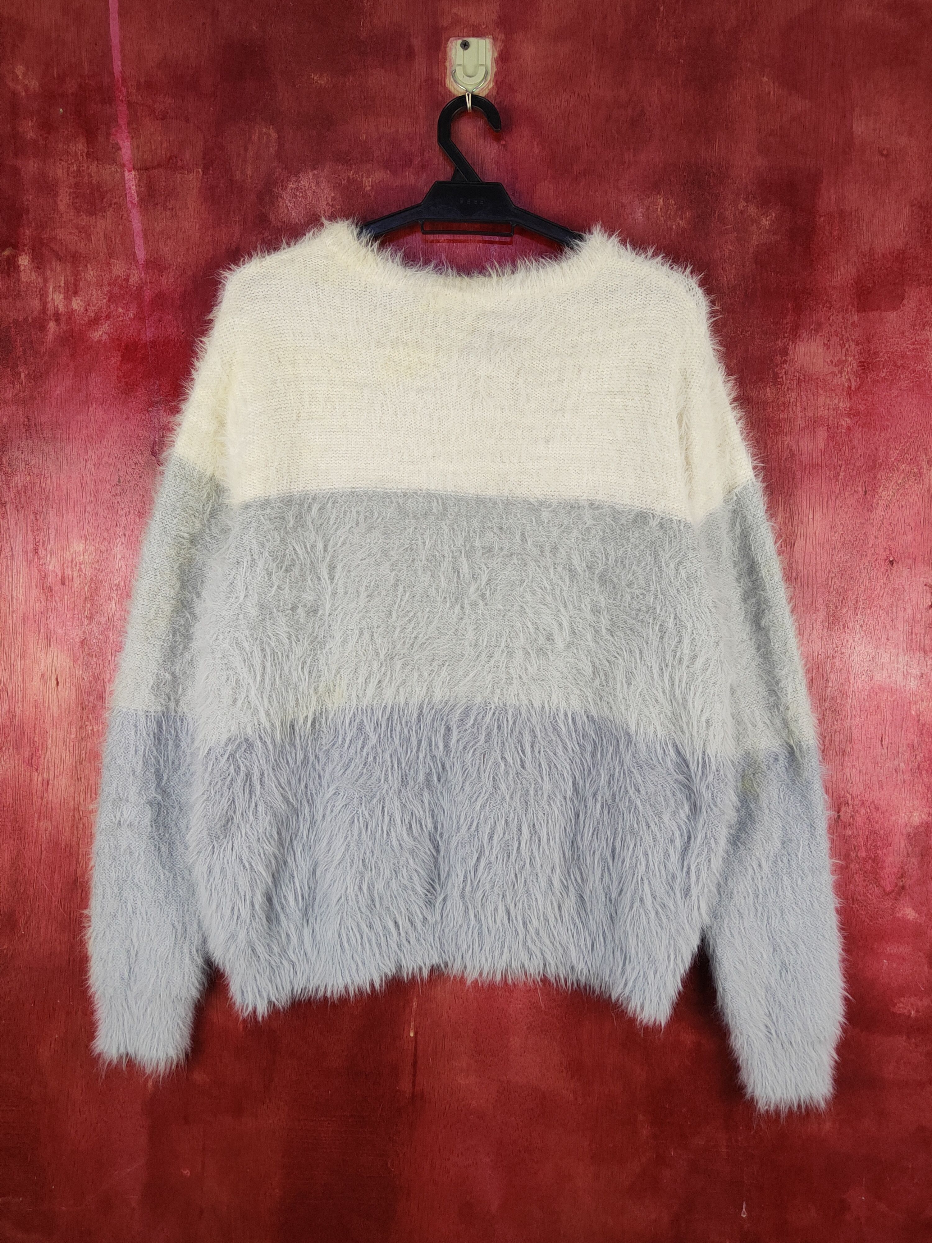 Homespun Knitwear Healthy Karen Blue Shag Shaggy Fur Mohair Knitwear #S2279 Size L / US 10 / IT 46 - 7 Thumbnail