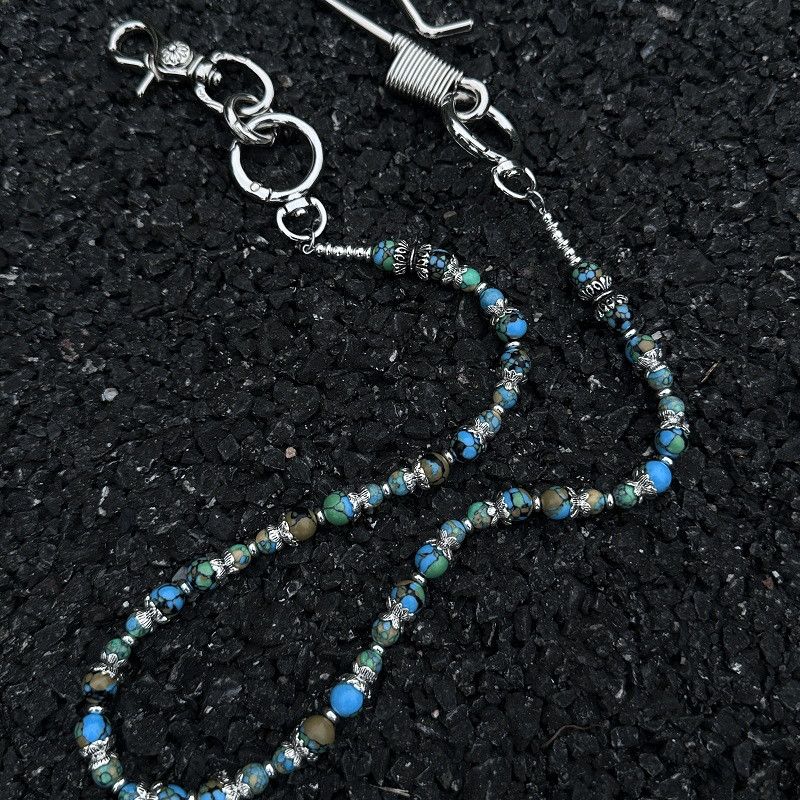 Jewelry × Vintage Punk Bead Shoushan Stone Shine Keychain Size ONE SIZE - 2 Thumbnail