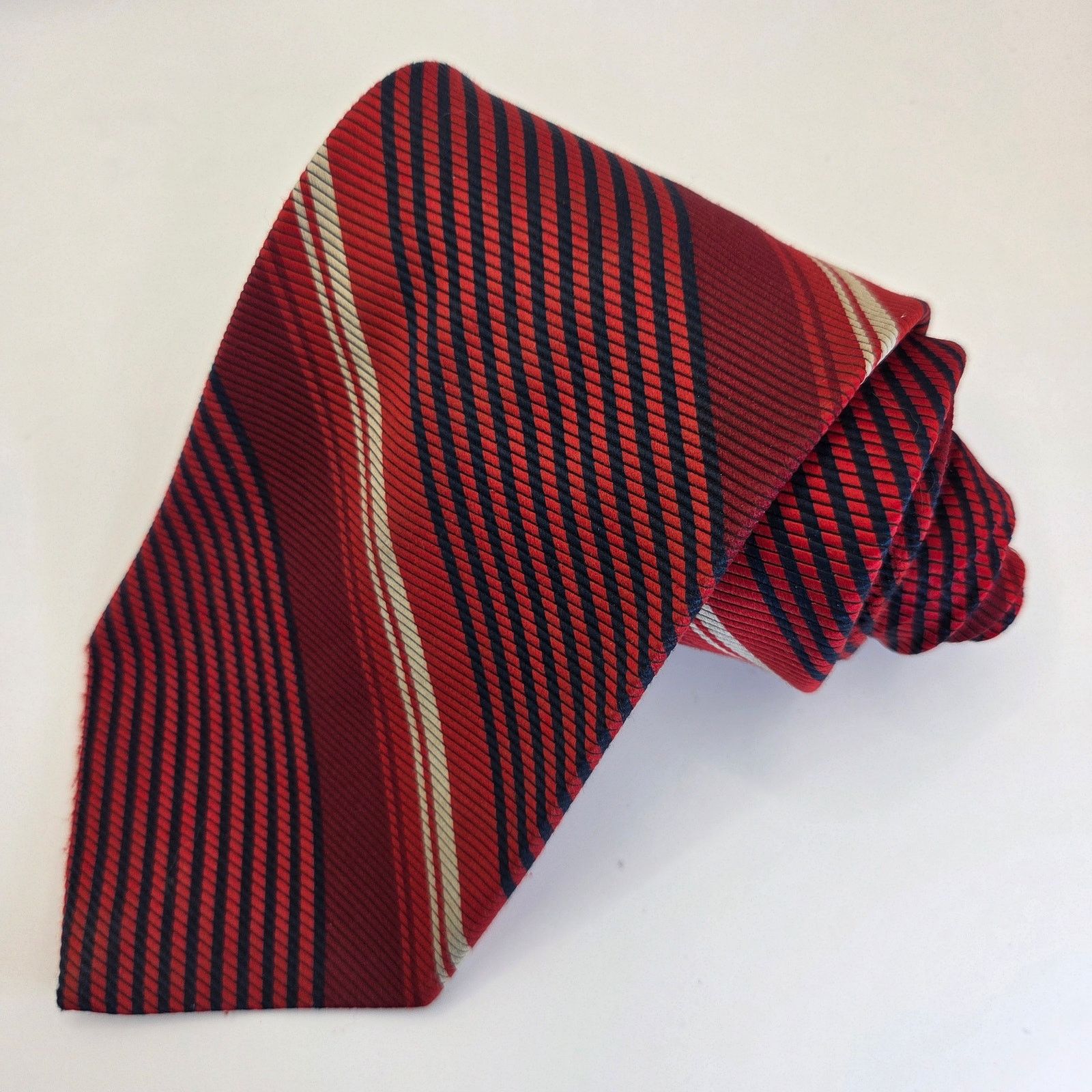 Vintage Vintage 70s Red Stripe Polyester Tie Size ONE SIZE - 1 Thumbnail
