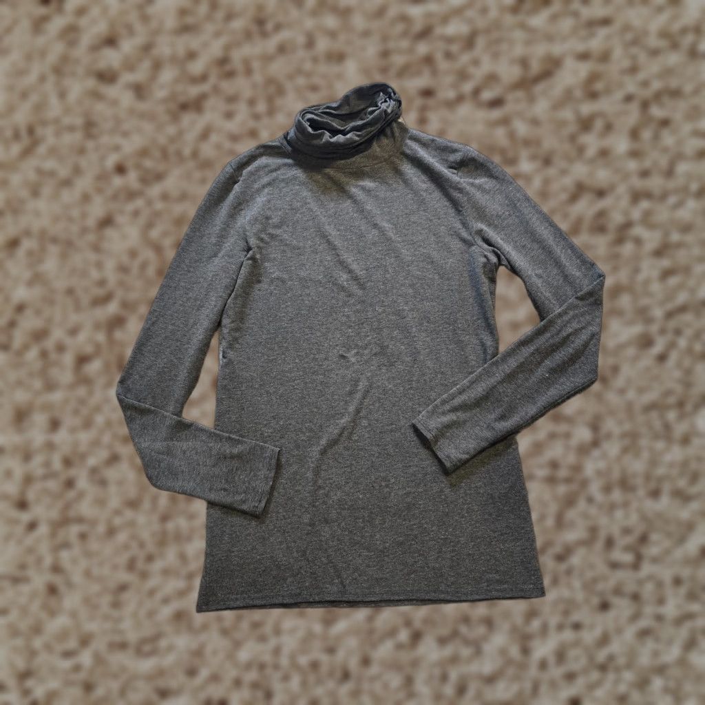 Vintage Peruvian Connection Top Womens Medium Gray Turtleneck Pima Cotton Long Sleeve Size M / US 6-8 / IT 42-44 - 1 Thumbnail