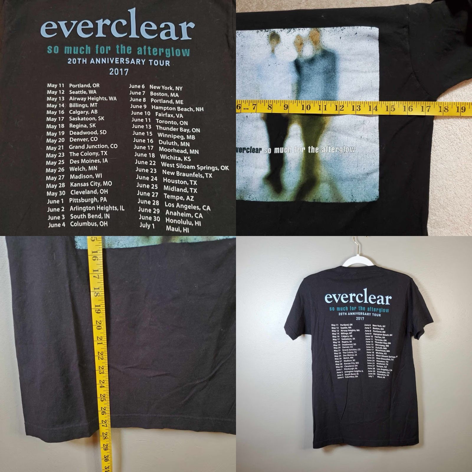 Tultex Everclear 2017 Tour T-Shirt Mens S Double-Sided Multicolor Tultex Unisex Adults Small Size US S / EU 44-46 / 1 - 8 Thumbnail