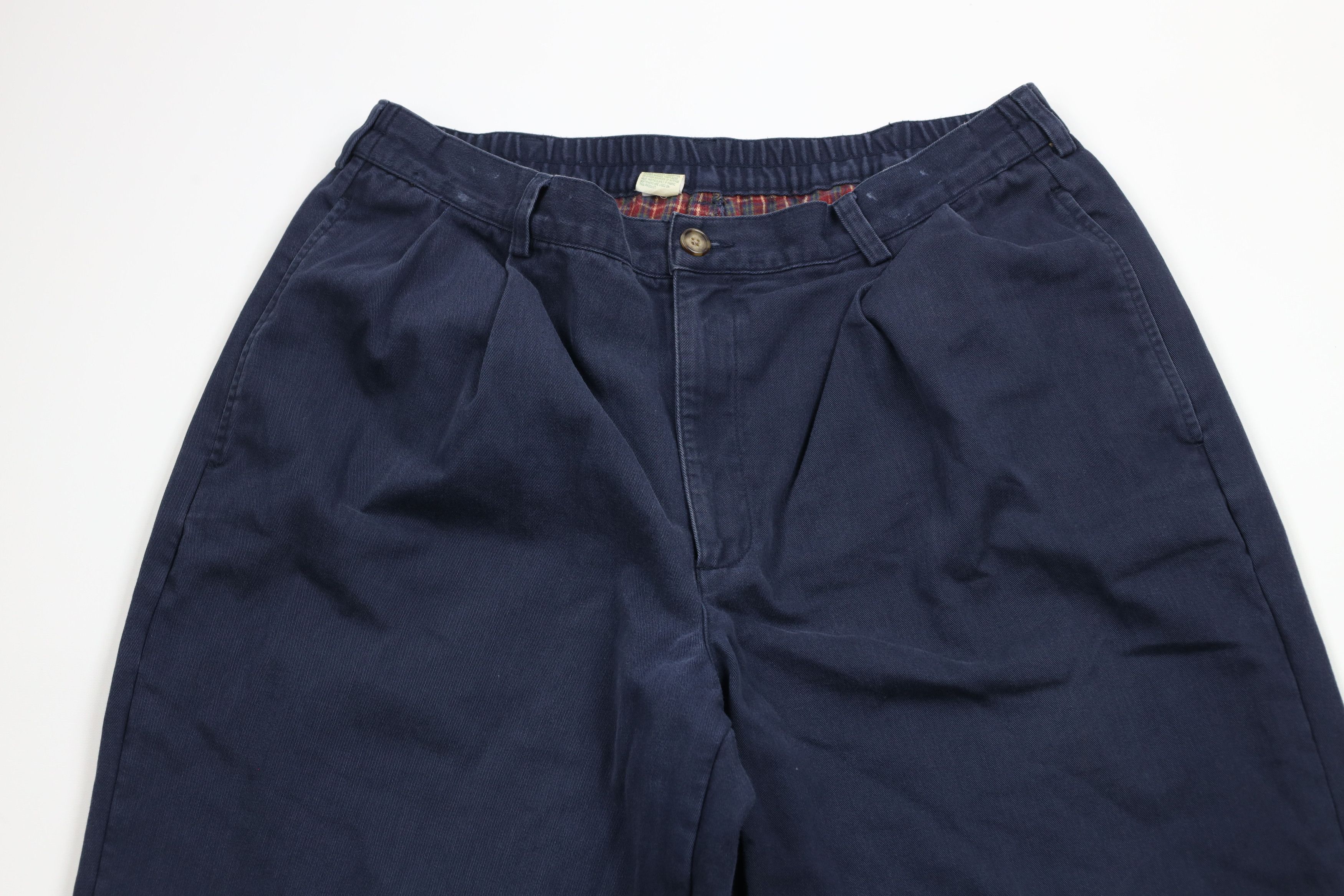 L.L. Bean × Vintage Vintage 90s LL Bean Flannel Lined Wide Leg Pants Blue Size US 38 / EU 54 - 3 Thumbnail