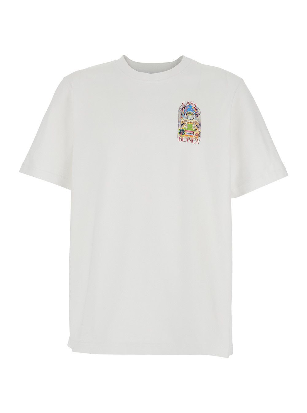 Casablanca White T-Shirt with Logo Detail on the Front and Maxi Logo on the Back in Cotton for Men Size US M / EU 48-50 / 2 - 1 Thumbnail