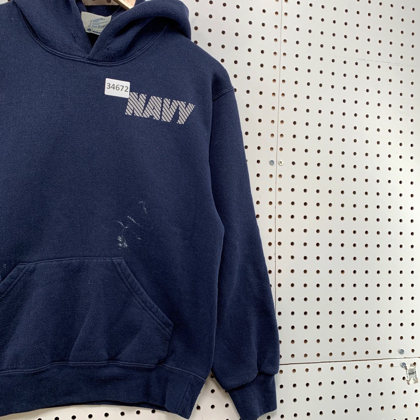 Spell VINTAGE US NAVY Hoodie Mens S Blue Reflective Spell Out 19x23.5 Sweatshirt Size US S / EU 44-46 / 1 - 5 Thumbnail