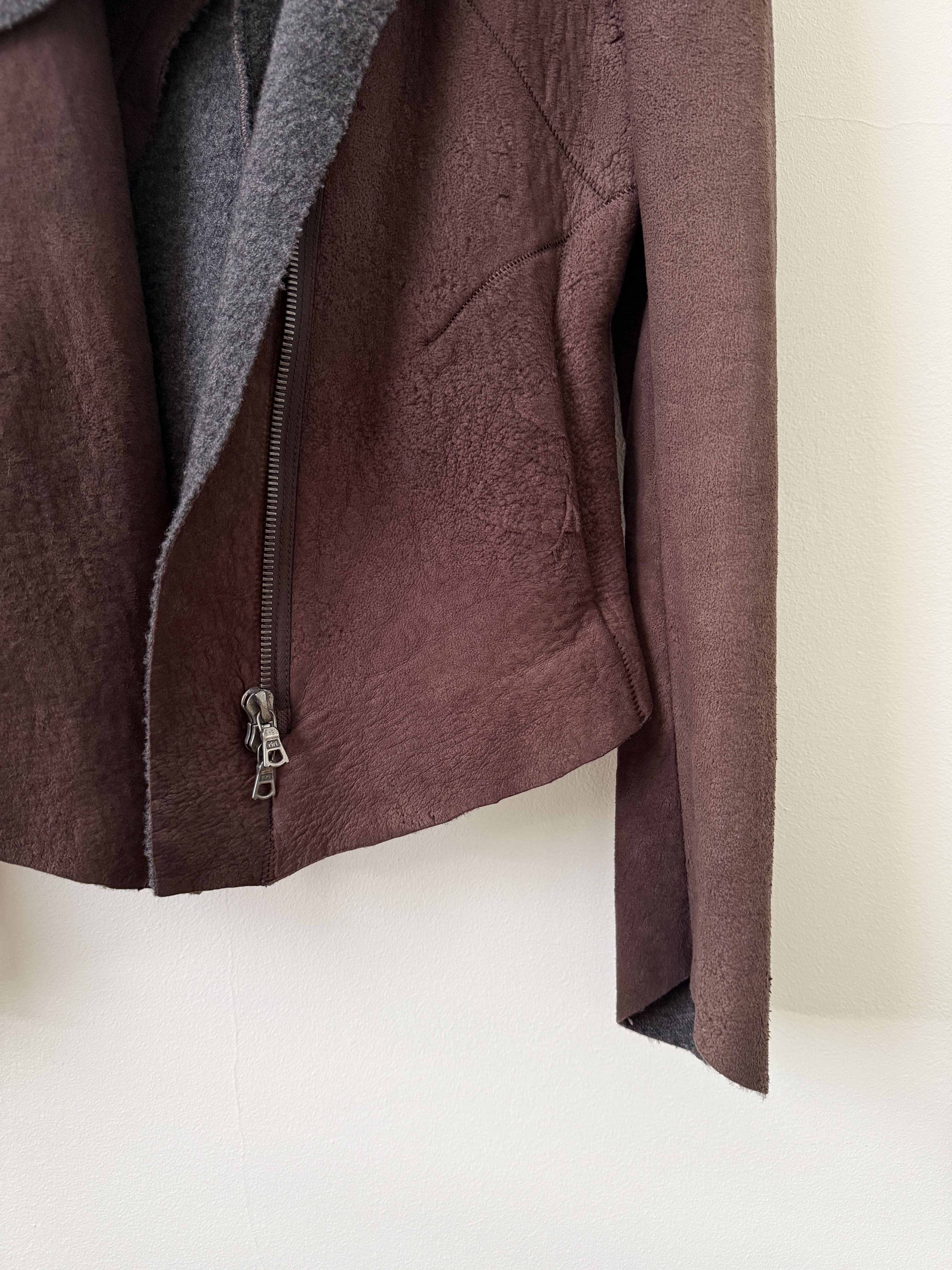 Isaac Sellam Experience Lambskin Leather Asymmetrical Wool Lined Jacket Size M / US 6-8 / IT 42-44 - 12 Thumbnail