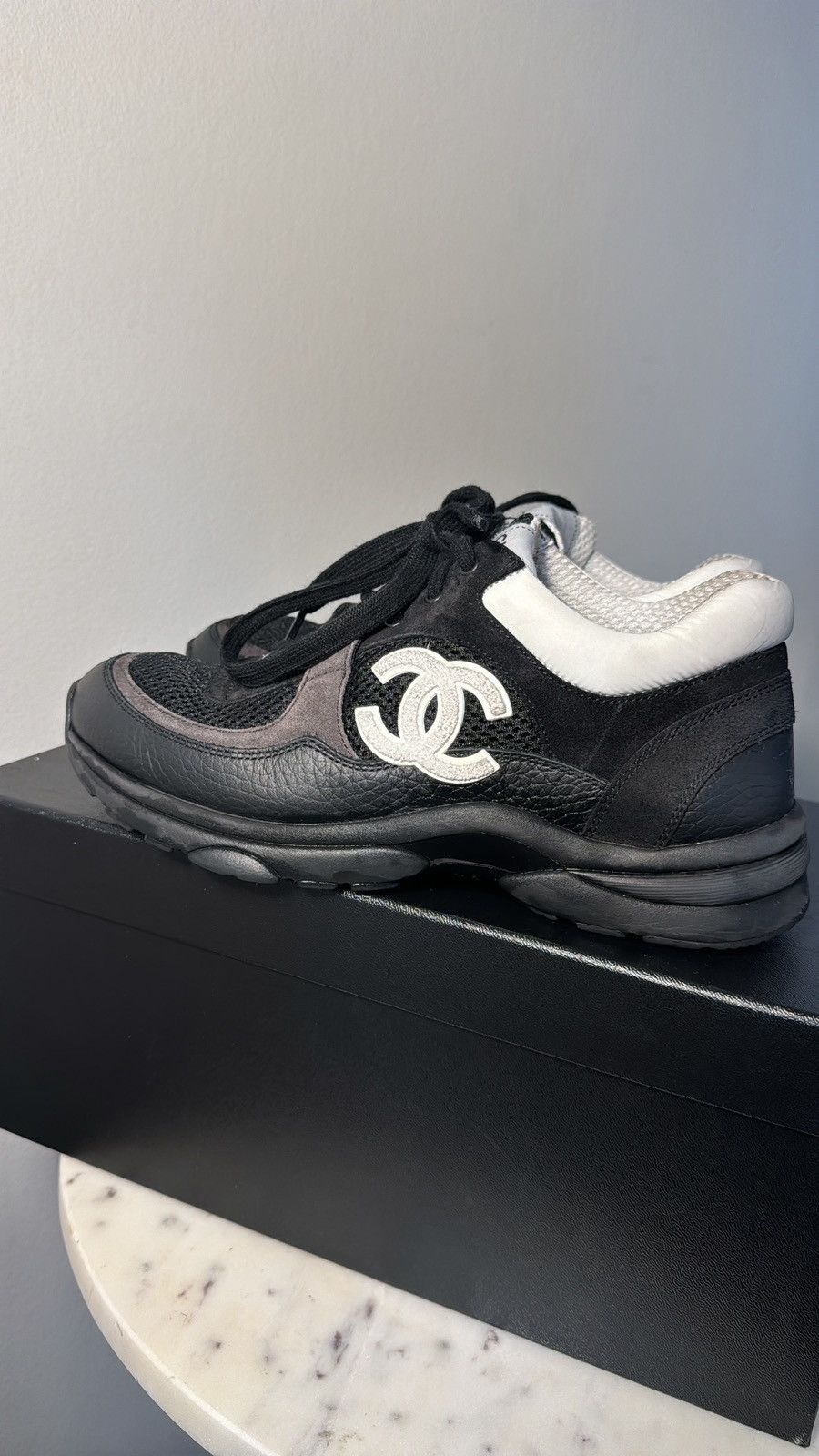 Chanel Mesh, Suede Calfskin & Grained Calfskin Black & White Size US 7.5 / IT 37.5 - 1 Thumbnail