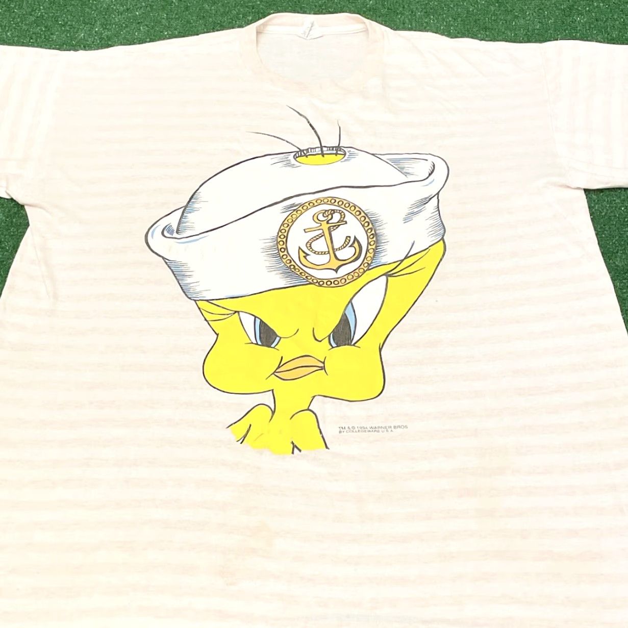 Vintage VINTAGE 90s Looney Tunes Tweety Bird Sailor Cartoon Big Face T-Shirt XXL Pink Mens Size US XXL / EU 58 / 5 - 3 Thumbnail