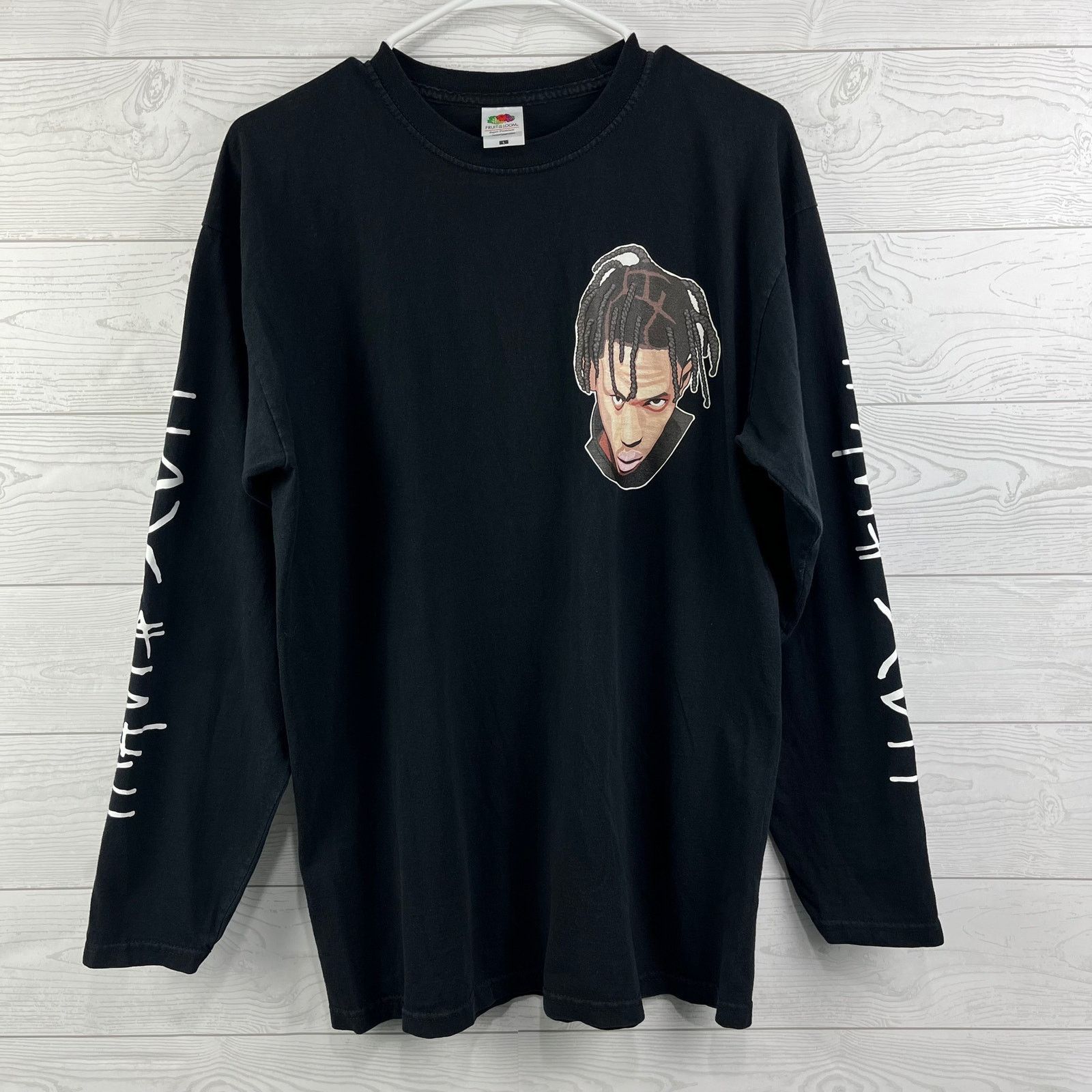 Fruit Of The Loom Travis Scott La Flame Fan Shirt Size Large Black Long Sleeve Size US L / EU 52-54 / 3 - 2 Thumbnail