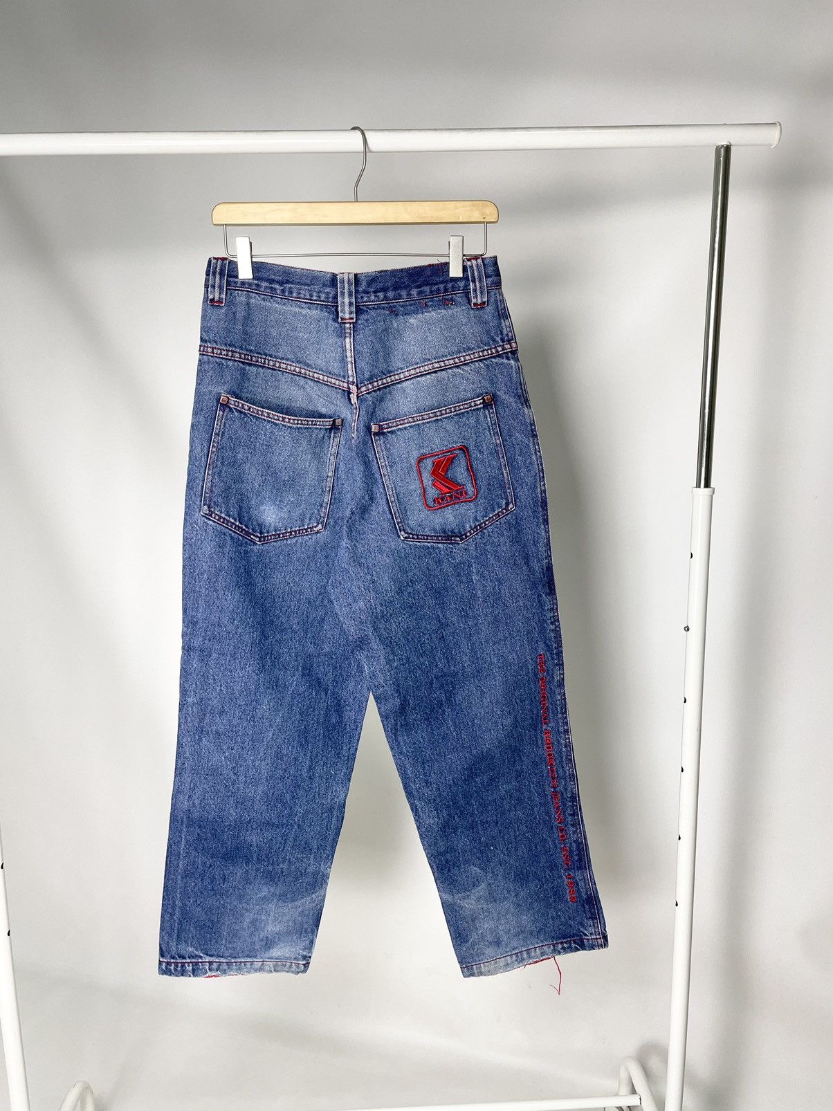 Karl Kani Karl Kani Vintage 90’s 👺 Embroidered Hip Hop Jeans like Fubu Size US 28 / EU 44 - 3 Thumbnail