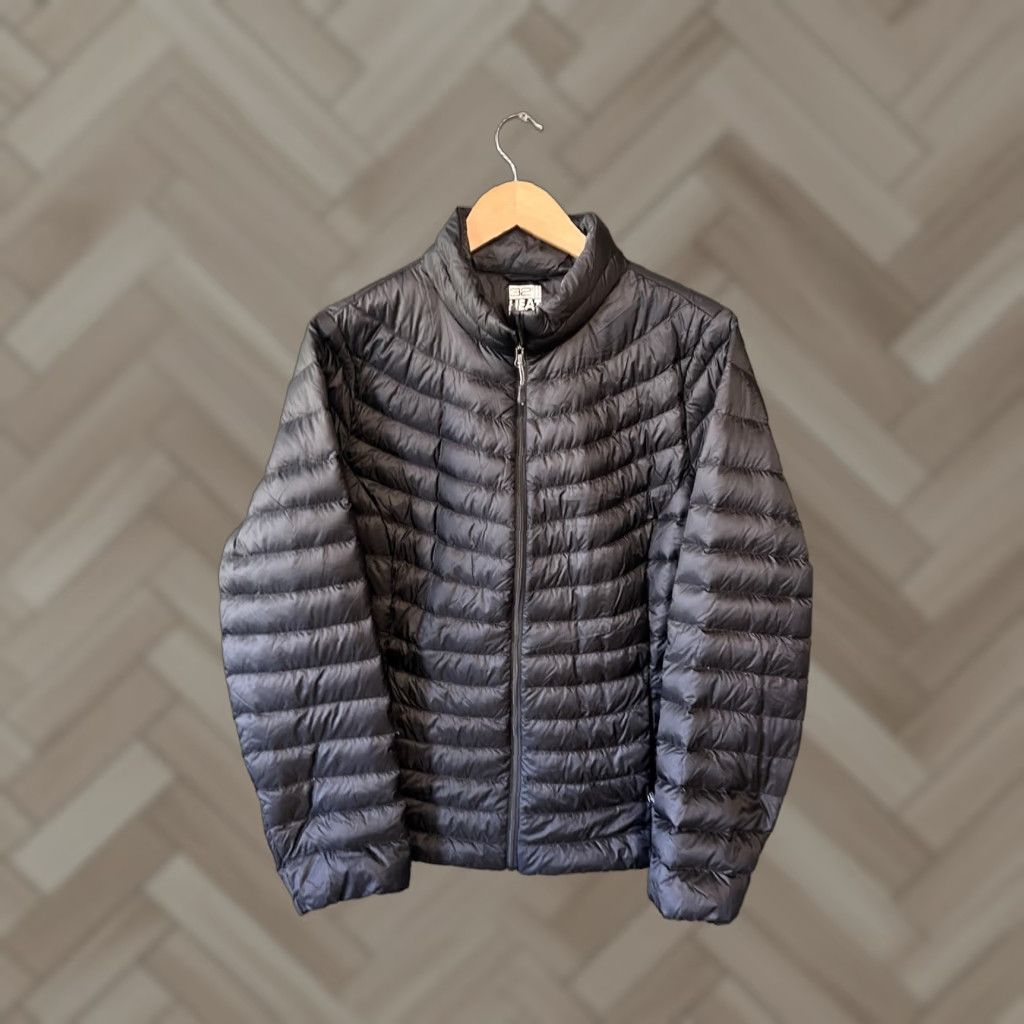 Vintage 32 Degrees Womens Black Quilted Full Zip Down Jacket Mock Neck Size Large (L) Size L / US 10 / IT 46 - 1 Thumbnail