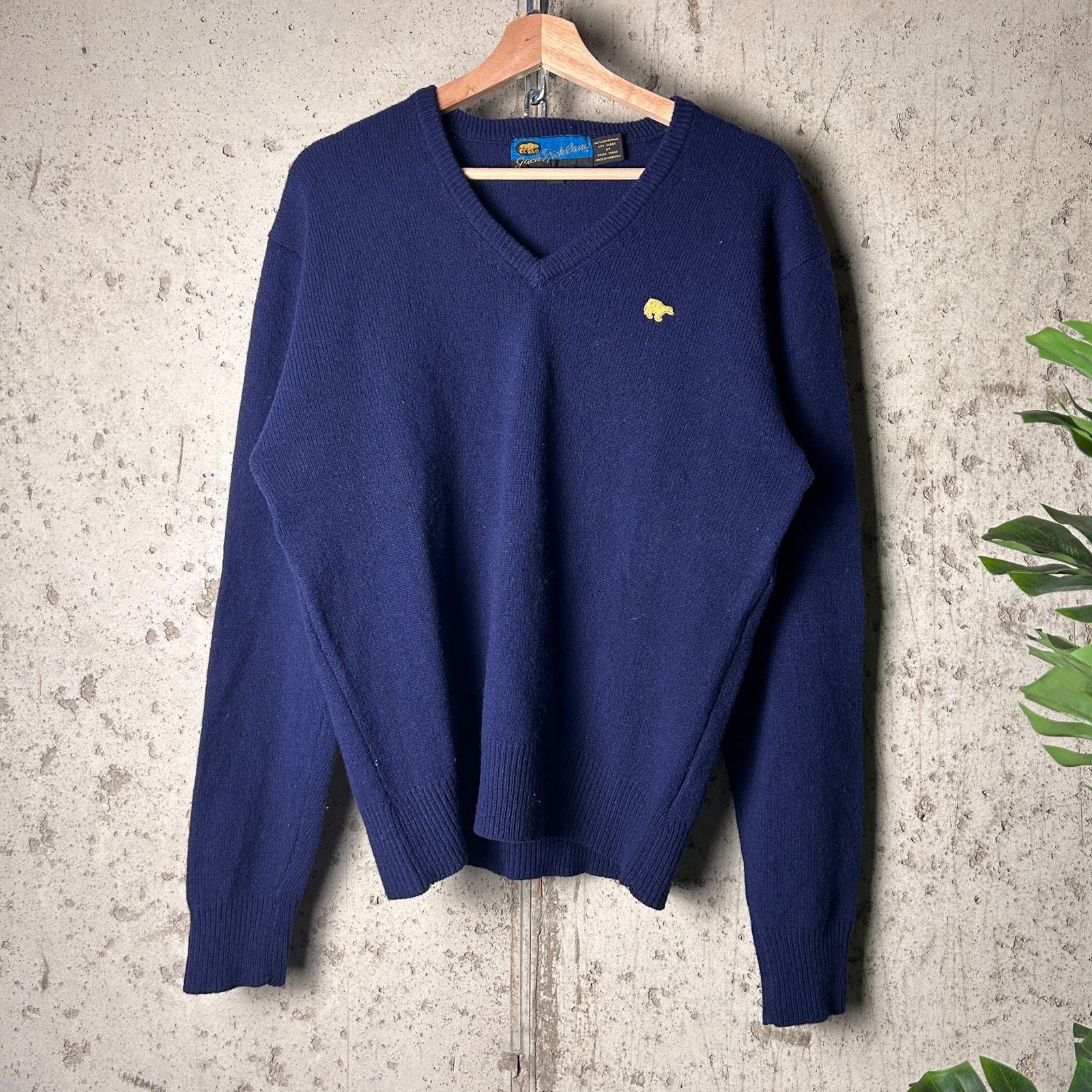 Callaway Golf Jack Nicklaus Golf Wool Knit Fits Medium 80s V-Neck Sweater Size US M / EU 48-50 / 2 - 1 Thumbnail
