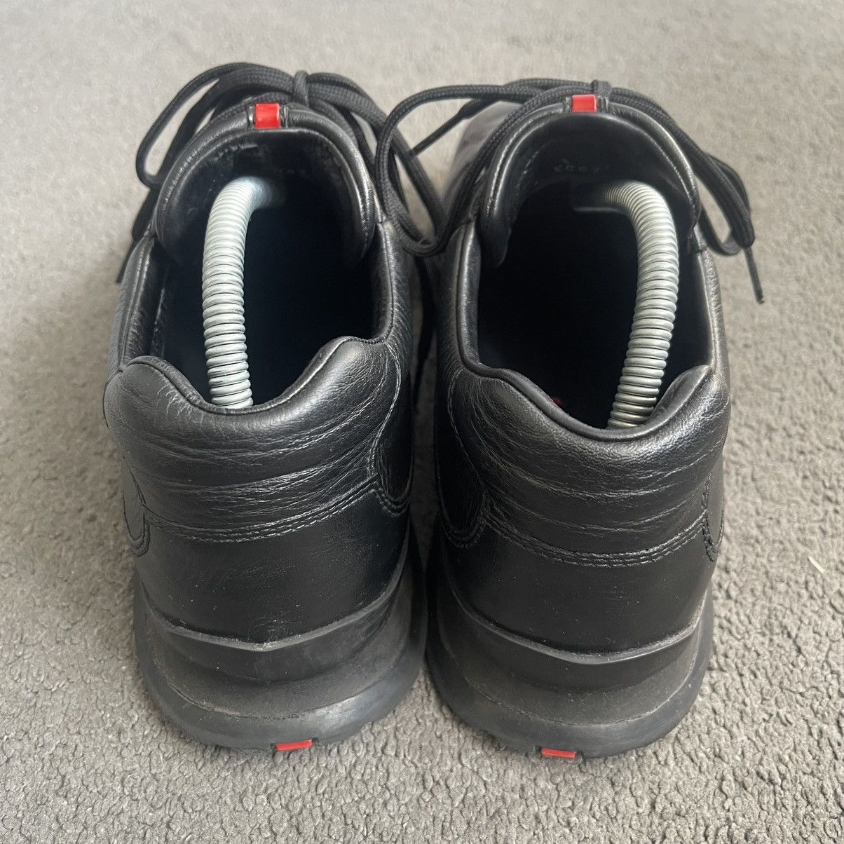 Prada Vintage 00s Prada Black Leather Trainers Shoes Americas Cup Size US 9 / EU 42 - 7 Thumbnail