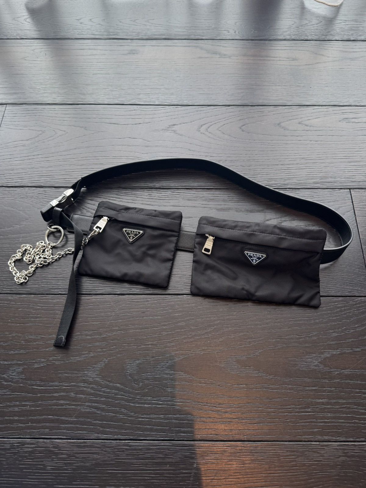 Prada Prada leather belt with 2 nylon pouches Size 40 - 1 Thumbnail