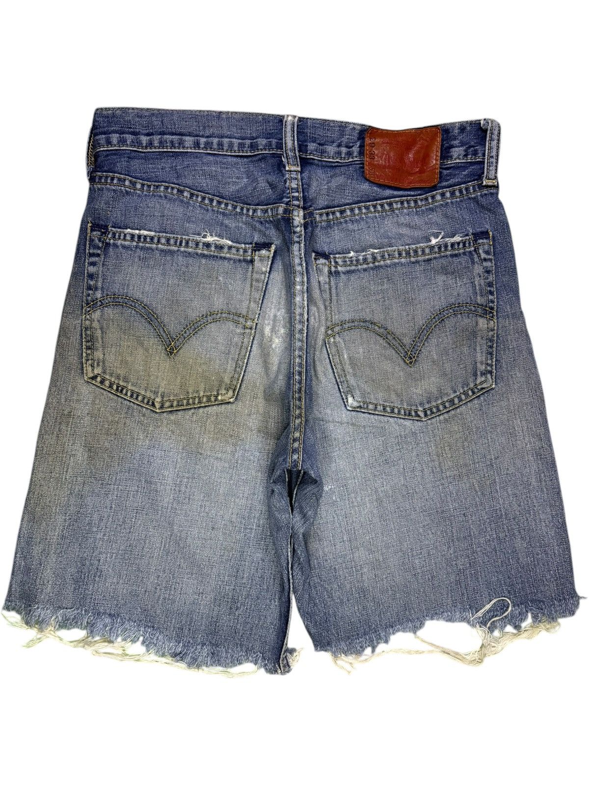 Levi's Vintage 90s Levis 503 Rusty Wash Distressed Baggy Jean Short Size US 29 - 2 Thumbnail