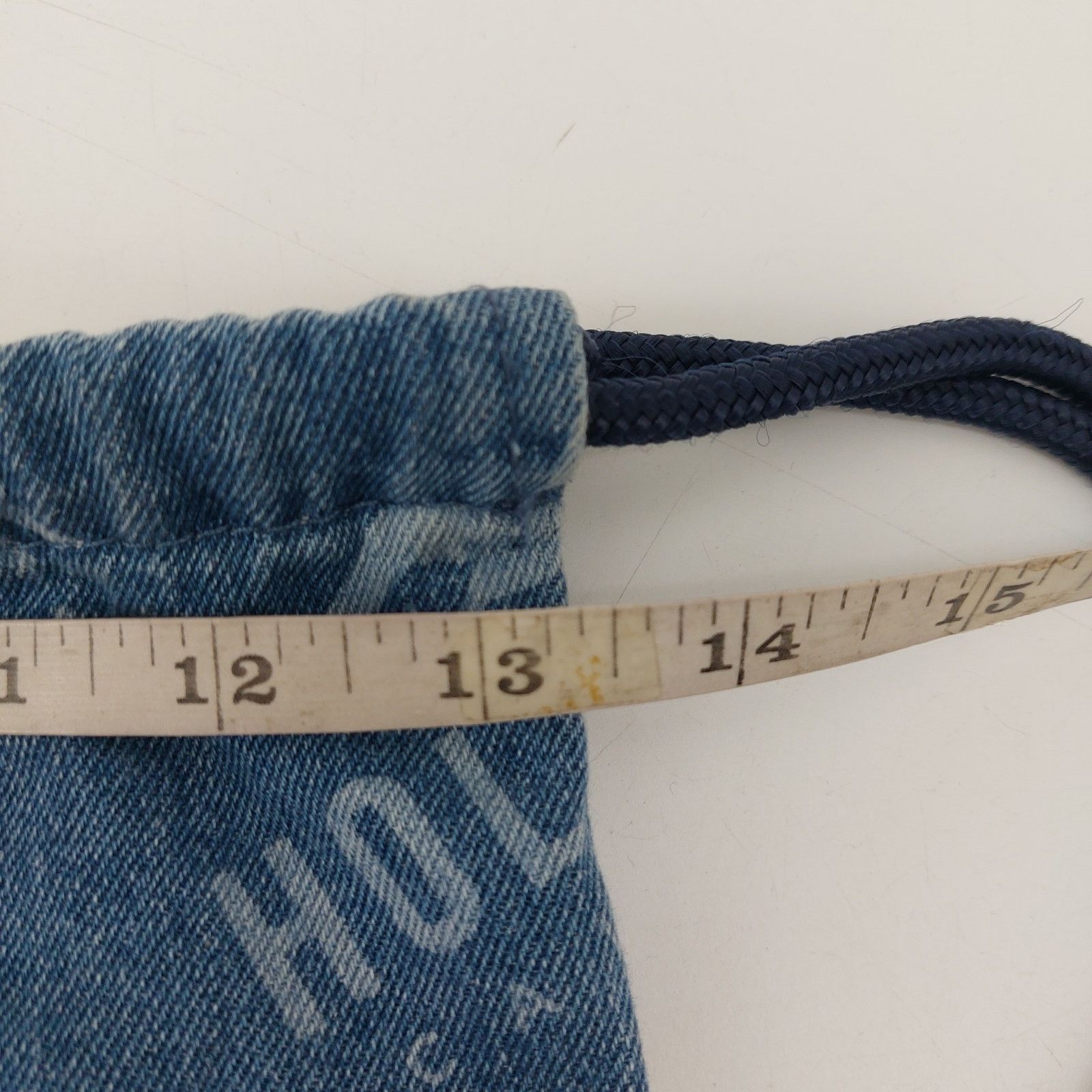 Hollister Hollister Logo Denim Back pack Y2k Style Drawstring Jean Bag Size ONE SIZE - 5 Thumbnail