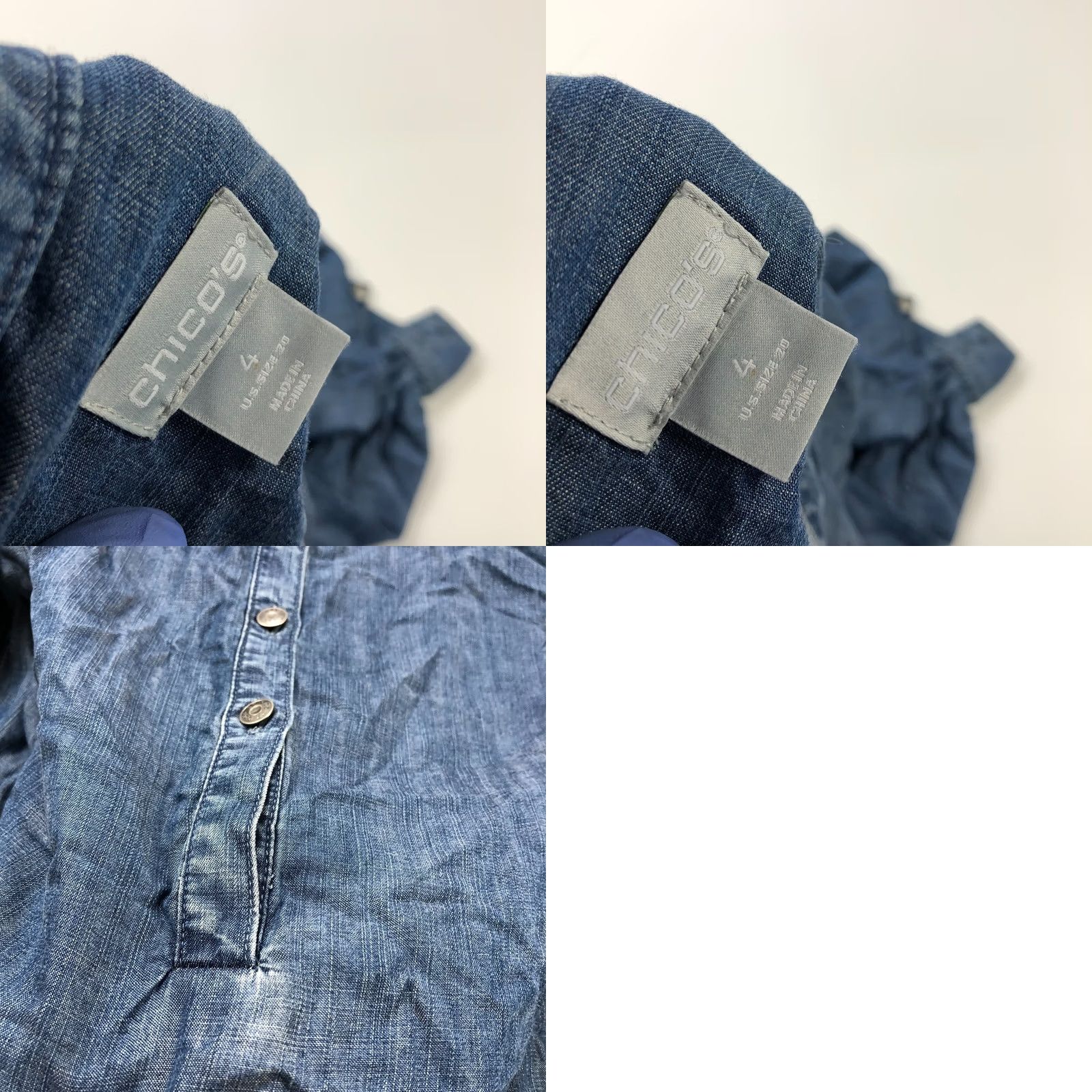 Vintage Chico's Chambray Lyocell Button Long Sleeve Shirt Blouse Blue - 4 US 20 Women’s Clothing Shirt Blouse Casual Series Size 3XL / US 20-22 - 8 Thumbnail