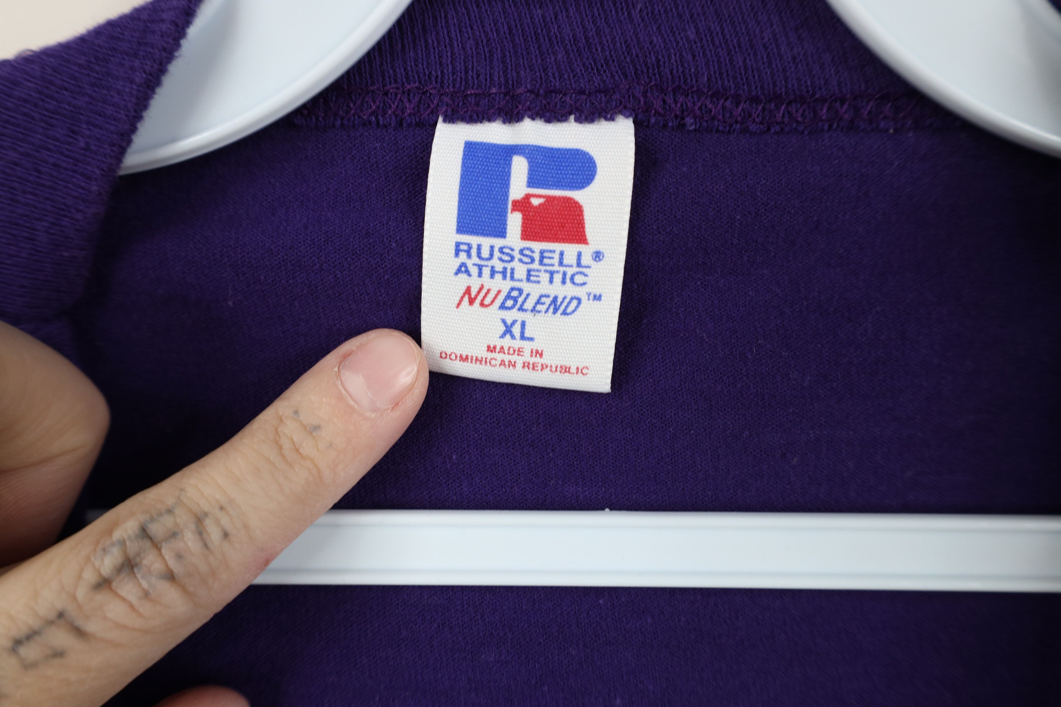 Russell Athletic Vintage 90s Russell Athletic Volleyball T-Shirt Purple Size US XL / EU 56 / 4 - 6 Thumbnail