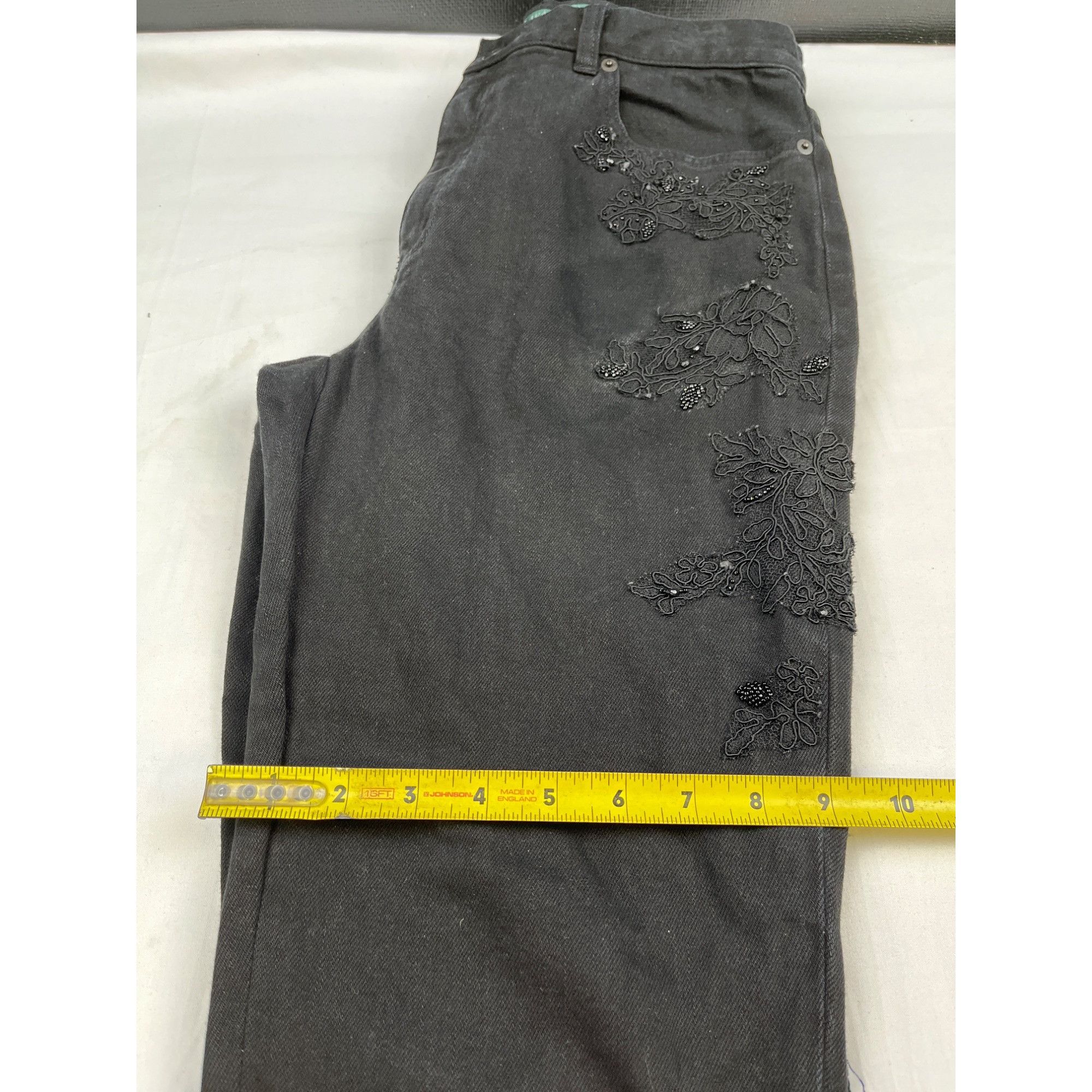Lauren Ralph Lauren Lauren Ralph Lauren Women's Black Jeans Lace Side trim Flare Size 30" / US 8 / IT 44 - 7 Thumbnail
