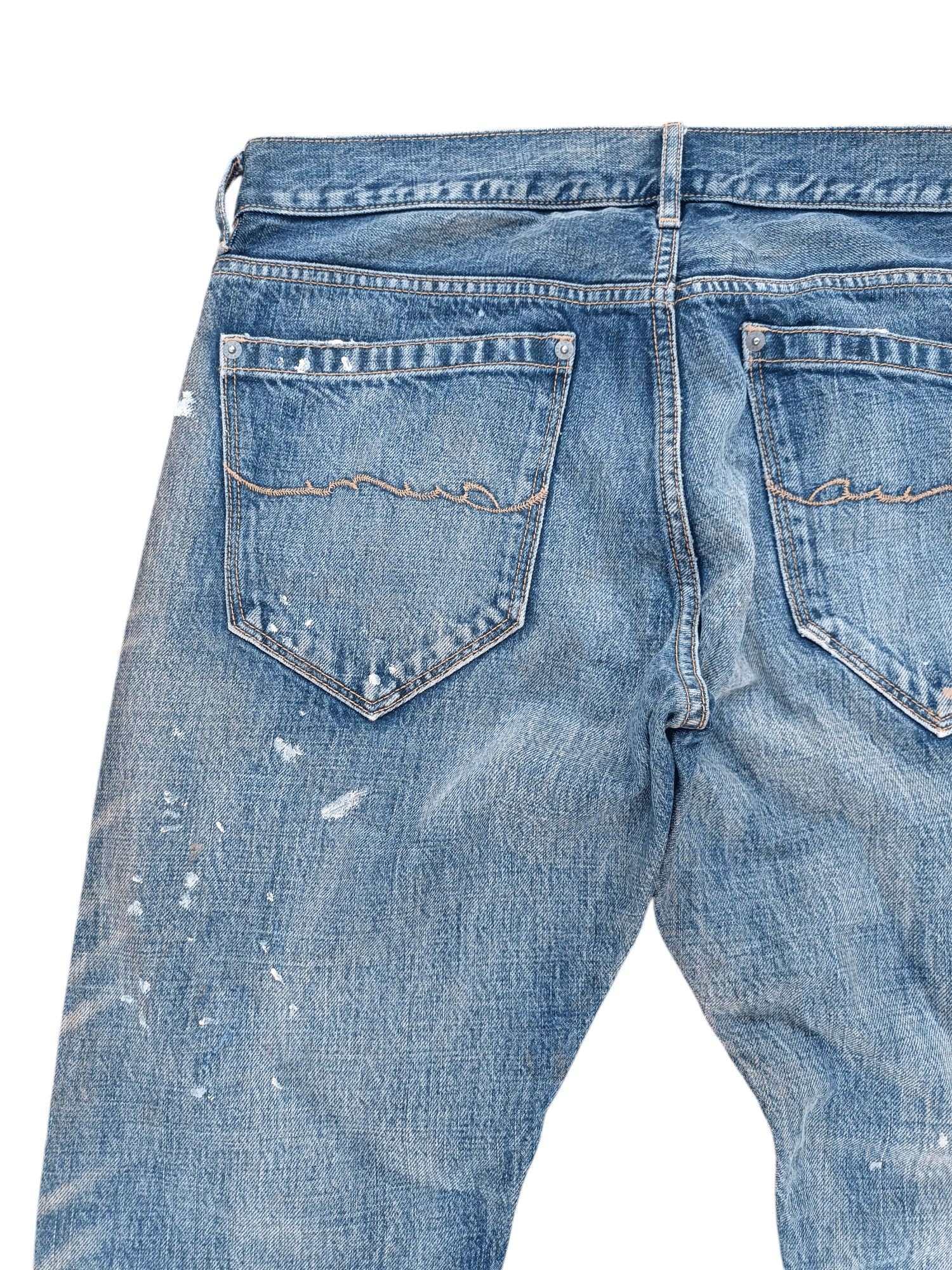 Japanese Brand × Tornado Mart RARE Japanese Brand Paint Splash Whiskers Faded Denim Jeans Size US 34 / EU 50 - 13 Thumbnail