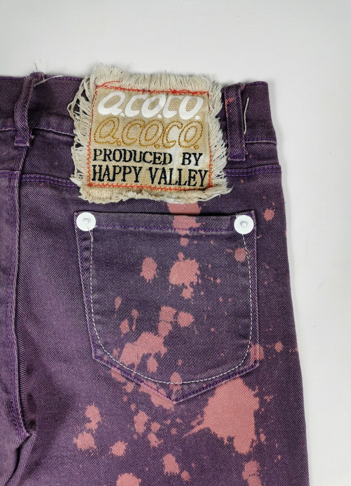 If Six Was Nine Bootcut Flare Bleach Splatter Qcoco Happy Valley Purple Jean Size US 28 / EU 44 - 8 Thumbnail